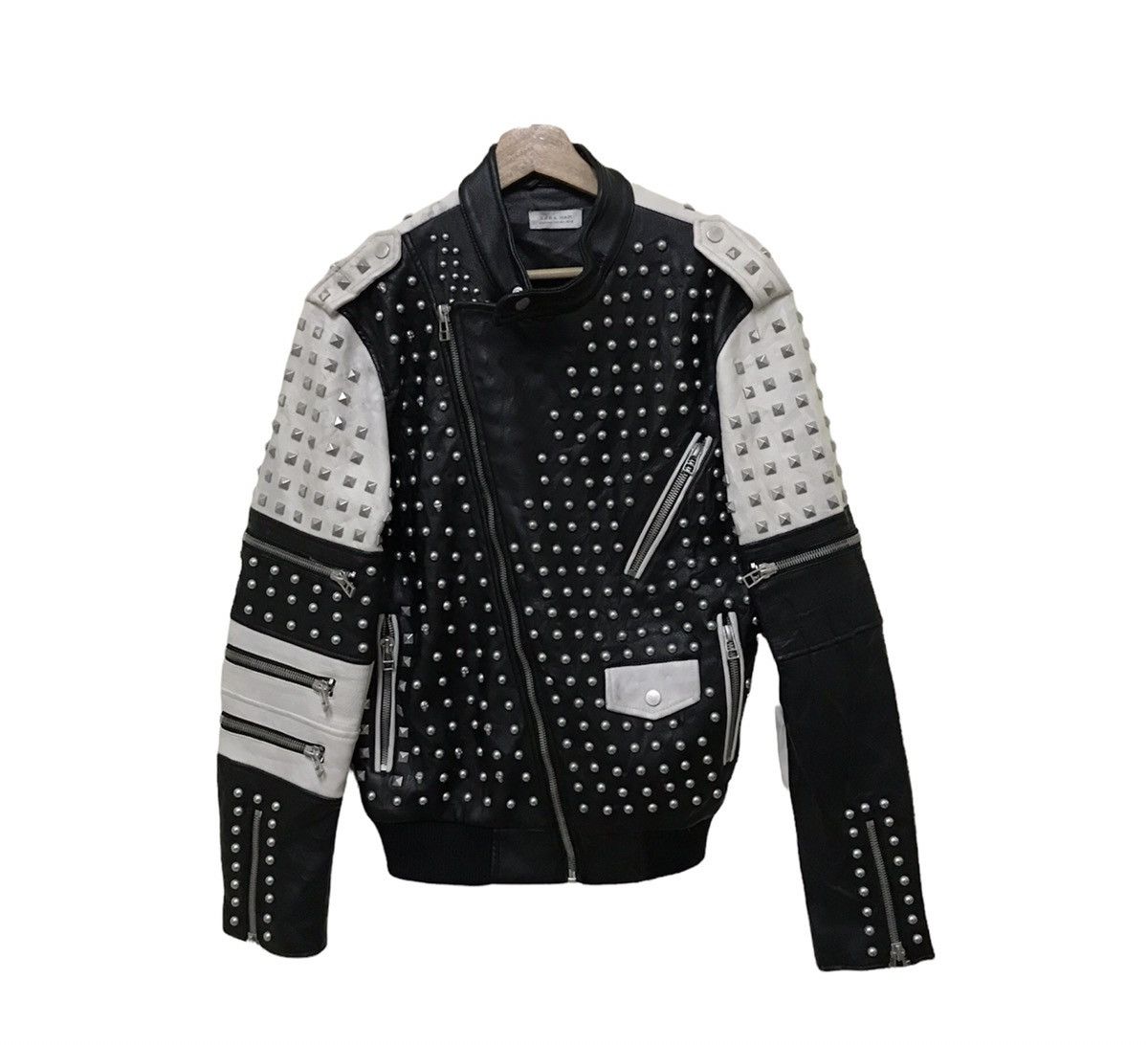 Seditionaries × Vintage Vintage Zara Spiked Punk Skin Head Leather Jacket Size US M / EU 48-50 / 2 - 3 Thumbnail