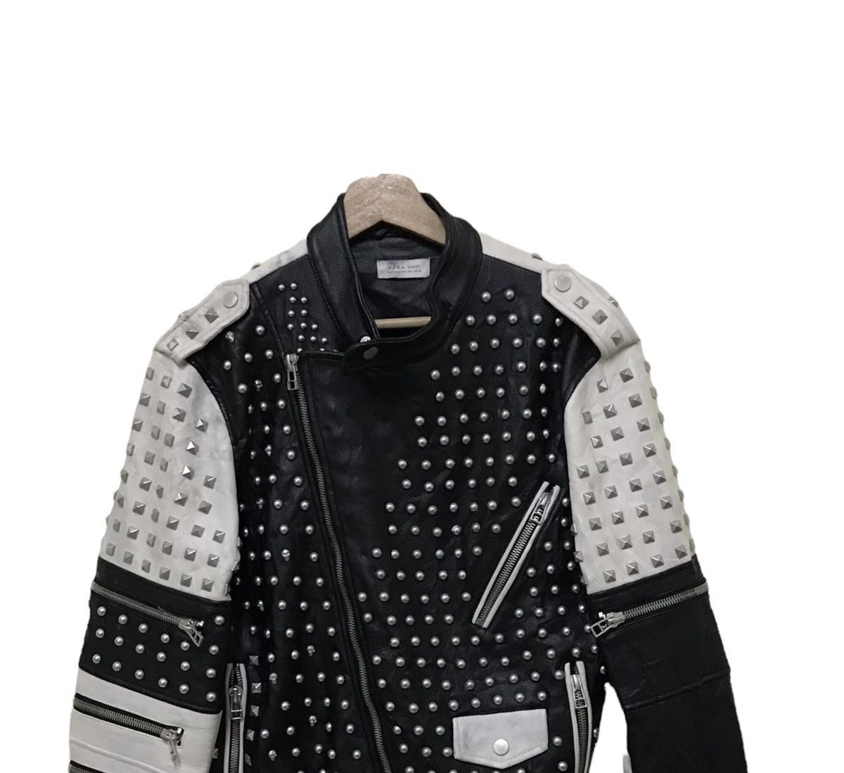 Seditionaries × Vintage Vintage Zara Spiked Punk Skin Head Leather Jacket Size US M / EU 48-50 / 2 - 4 Thumbnail