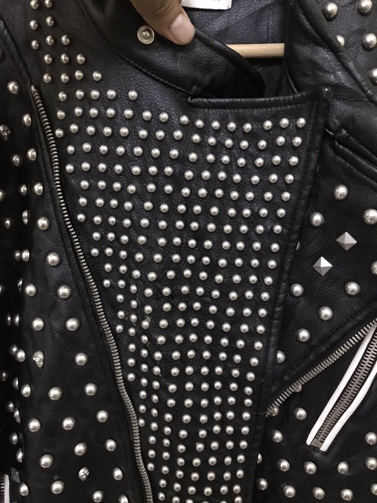Seditionaries × Vintage Vintage Zara Spiked Punk Skin Head Leather Jacket Size US M / EU 48-50 / 2 - 17 Thumbnail