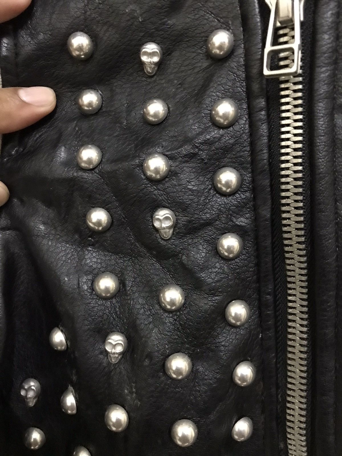 Seditionaries × Vintage Vintage Zara Spiked Punk Skin Head Leather Jacket Size US M / EU 48-50 / 2 - 11 Thumbnail
