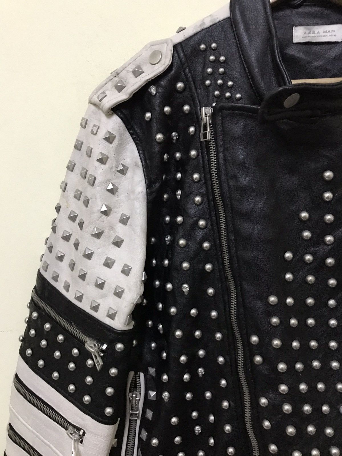Seditionaries × Vintage Vintage Zara Spiked Punk Skin Head Leather Jacket Size US M / EU 48-50 / 2 - 8 Thumbnail