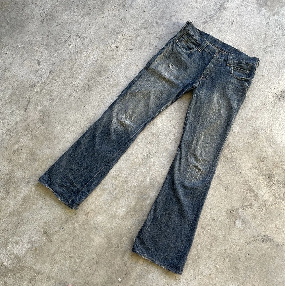 Japanese Brand Vintage Japanese brand FLARE Faded Denim Jeans Pants W32x33 Size US 32 / EU 48 - 2 Thumbnail