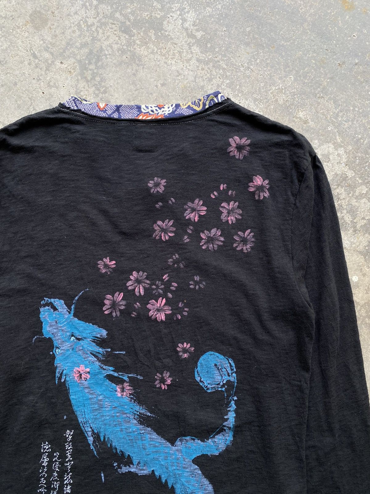 Japanese Brand RARE💥Japanese Classic Motive to Floral/Dragon Hand Painted Size US M / EU 48-50 / 2 - 13 Thumbnail