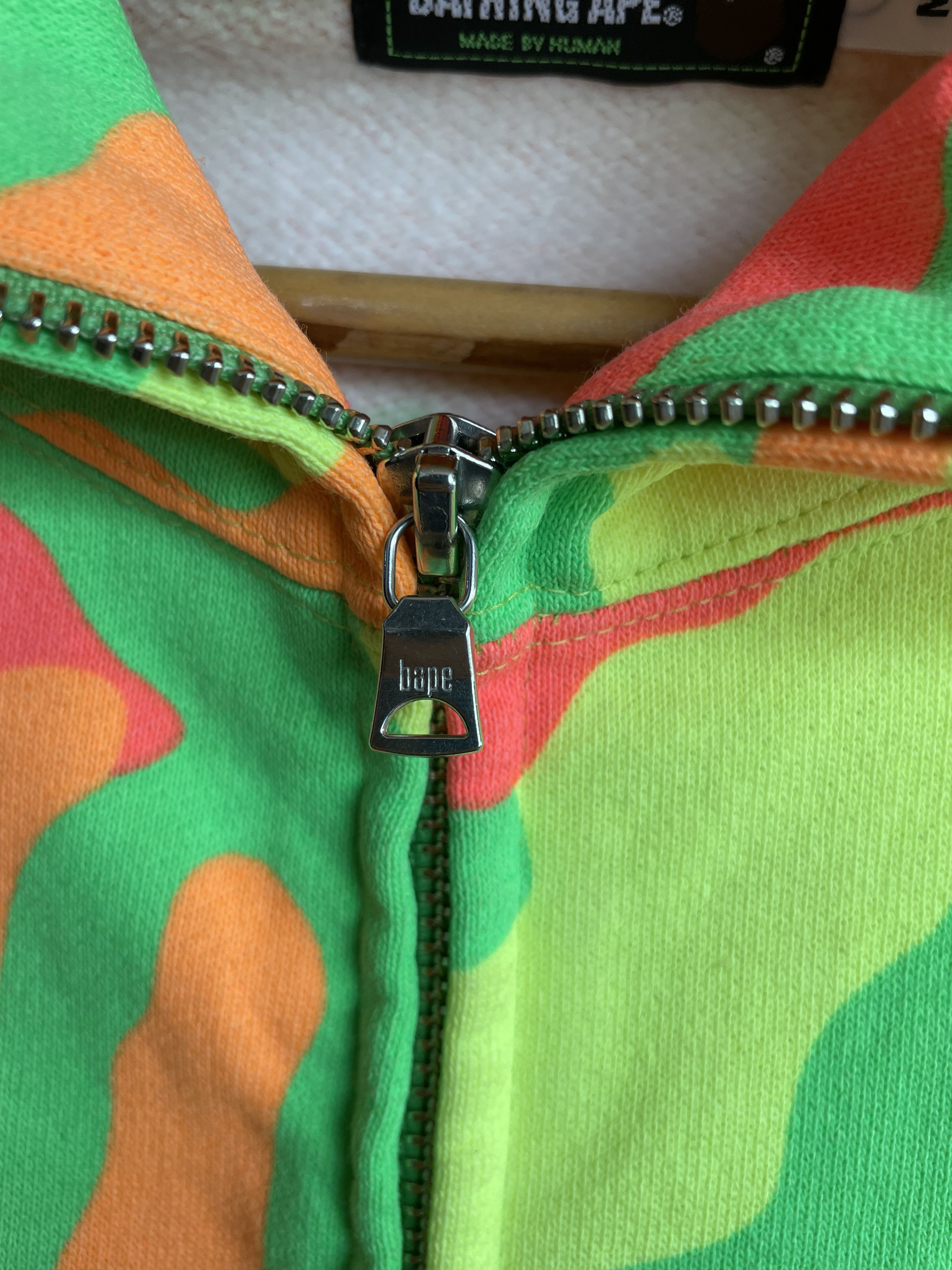 Bape Neon Woodland Camo Full Zip Hoodie Size US M / EU 48-50 / 2 - 14 Thumbnail