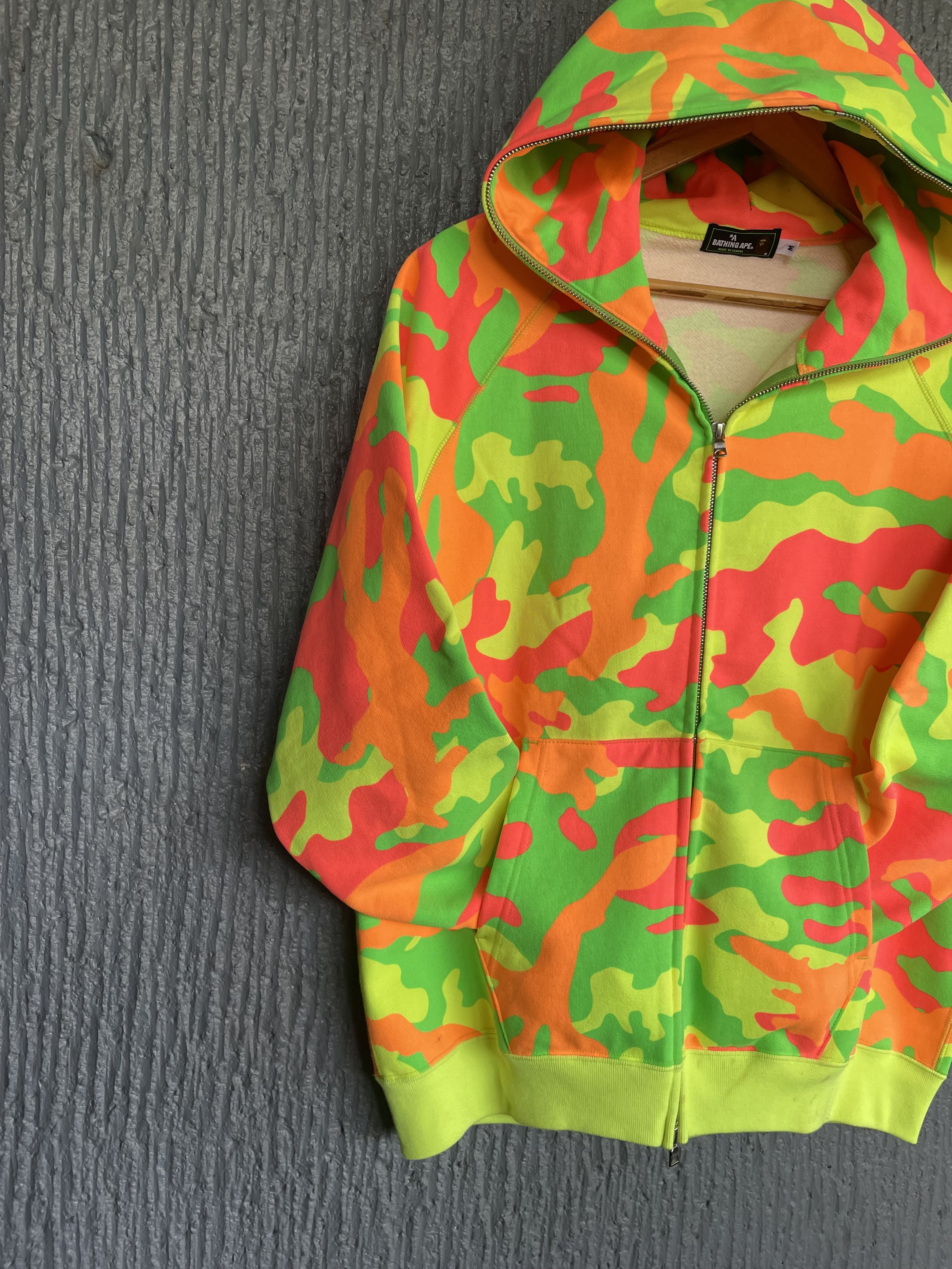 Bape Neon Woodland Camo Full Zip Hoodie Size US M / EU 48-50 / 2 - 5 Thumbnail