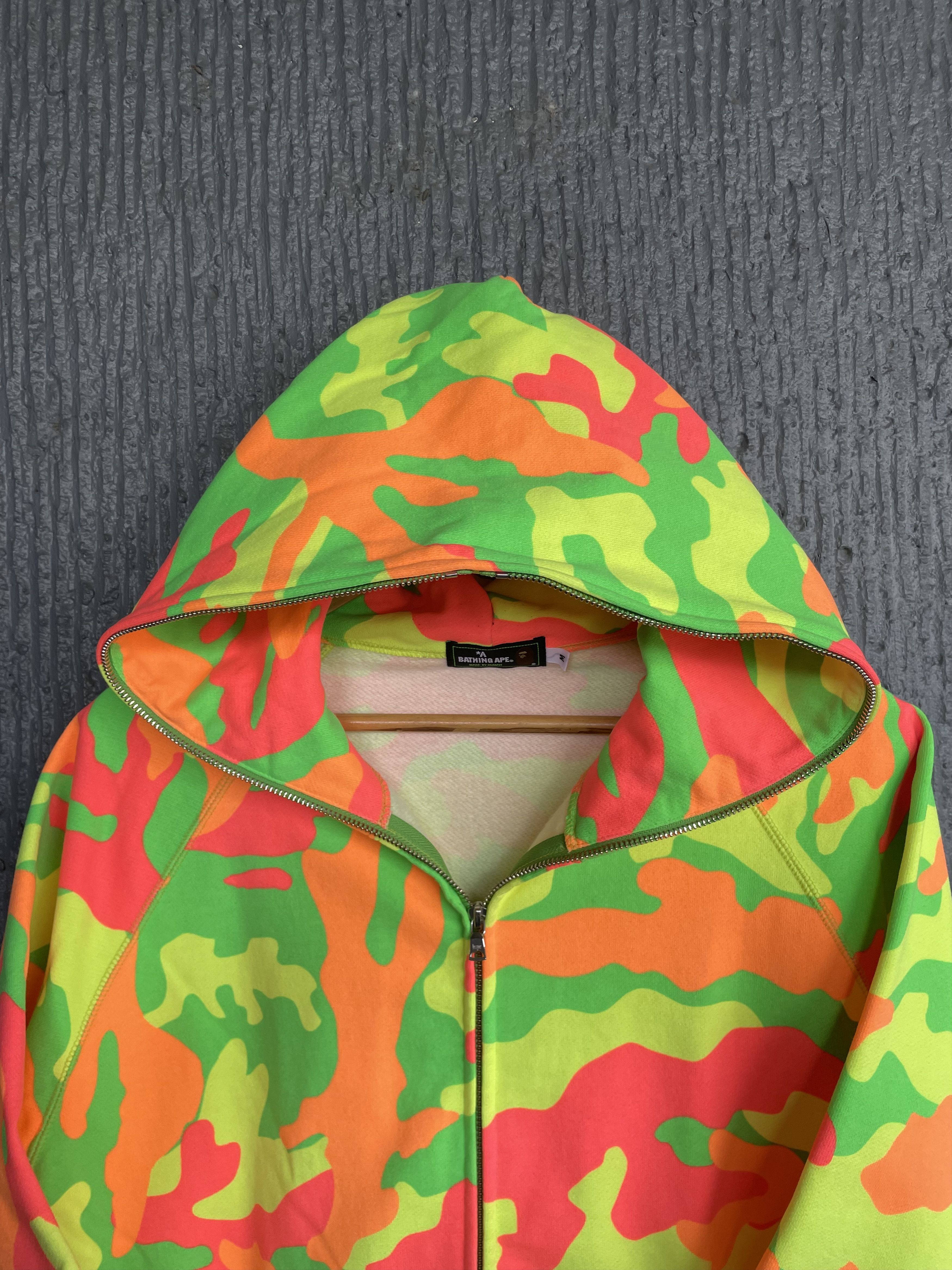 Bape Neon Woodland Camo Full Zip Hoodie Size US M / EU 48-50 / 2 - 13 Thumbnail