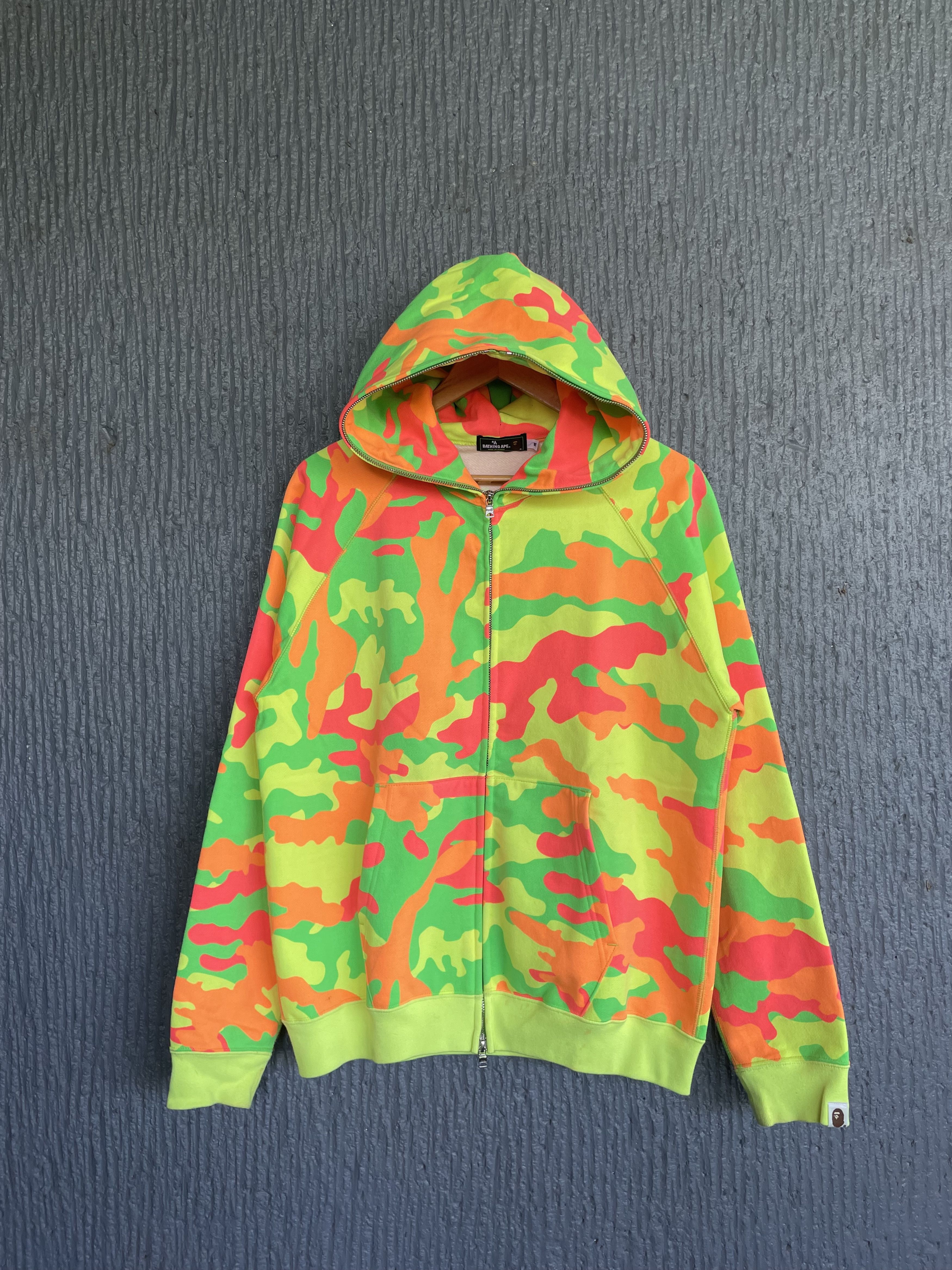 Bape Neon Woodland Camo Full Zip Hoodie Size US M / EU 48-50 / 2 - 1 Thumbnail