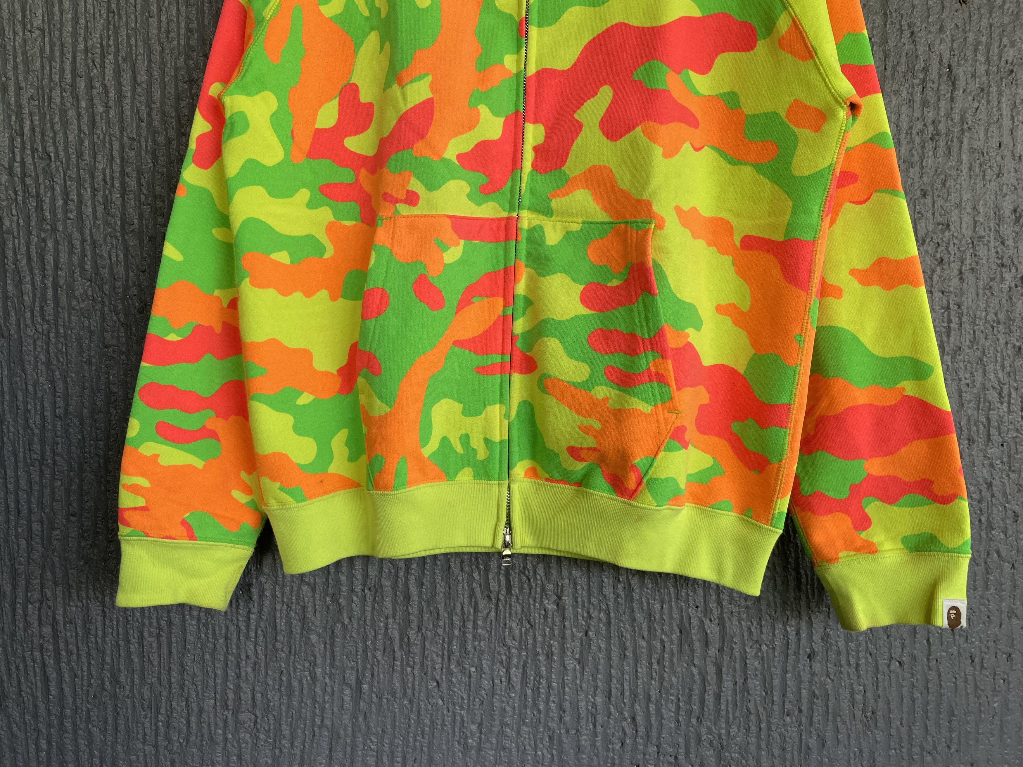 Bape Neon Woodland Camo Full Zip Hoodie Size US M / EU 48-50 / 2 - 6 Thumbnail