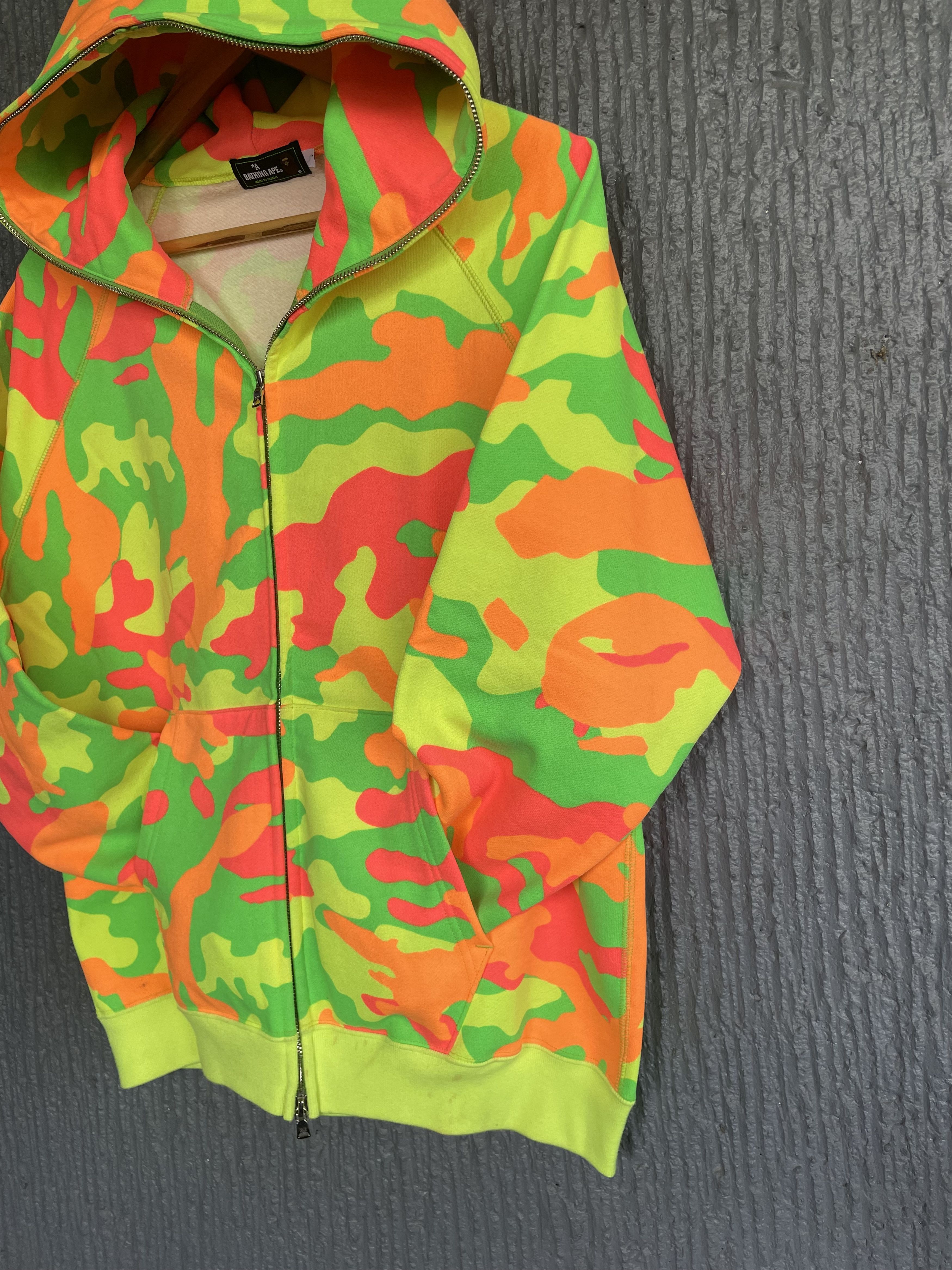 Bape Neon Woodland Camo Full Zip Hoodie Size US M / EU 48-50 / 2 - 4 Thumbnail