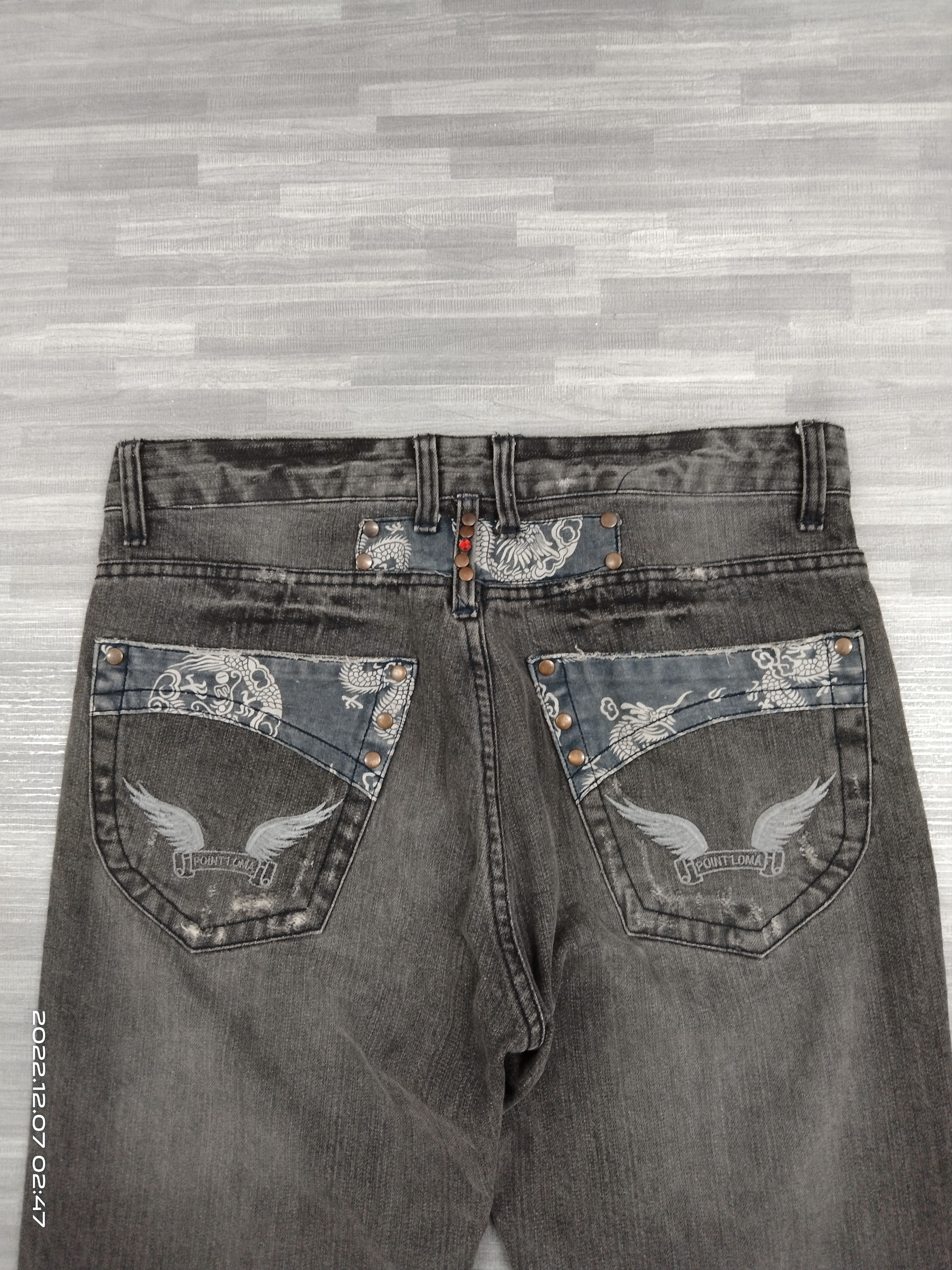 Japanese Brand FLARED🔥SUPER SICK RIPED POINT LOMA DENIM PANTS Size US 31 - 5 Thumbnail