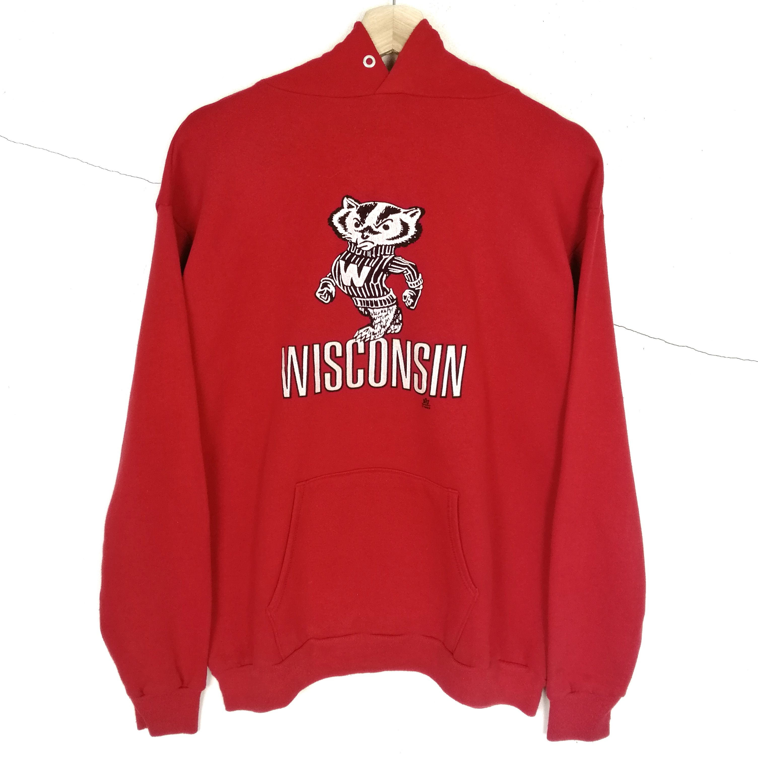 Vintage 🔥Vintage 80s Wisconsin University hoodie sweatshirt Size US XL / EU 56 / 4 - 1 Thumbnail