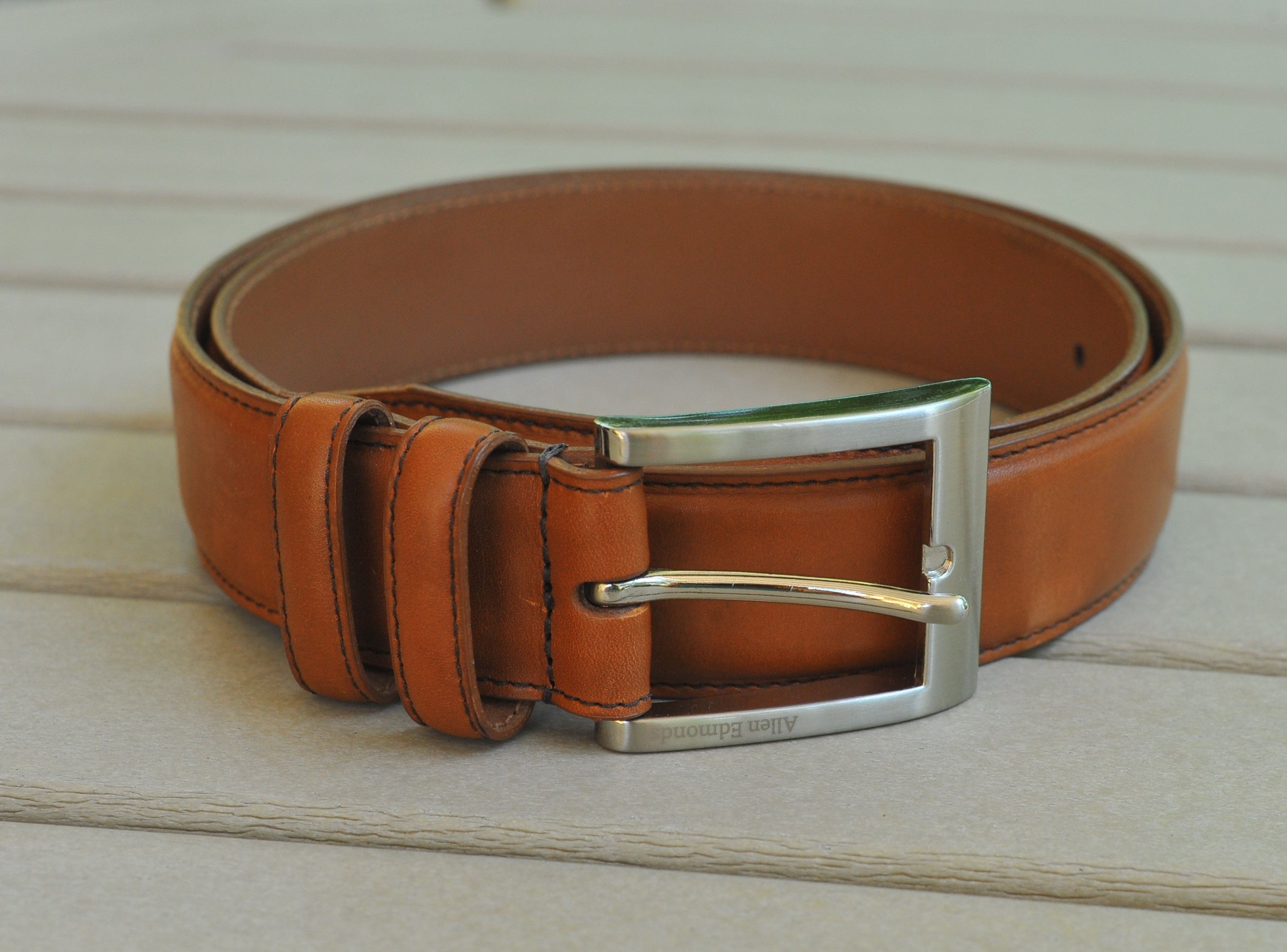 Allen Edmonds Allen Edmonds Made in USA Leather Belt brass buckle Grailed