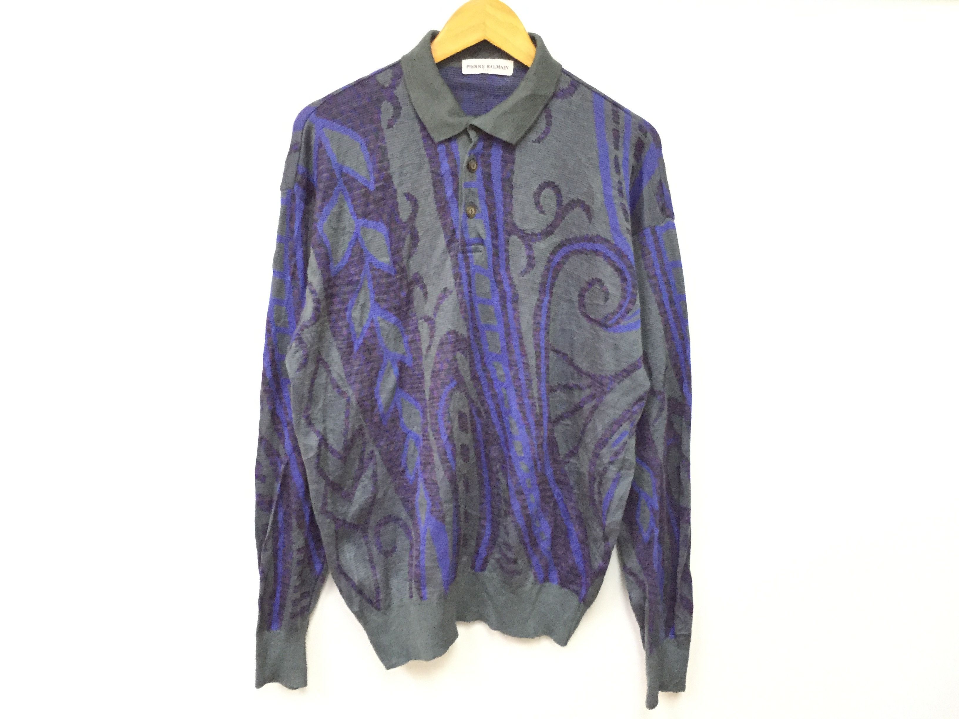 Balmain × Pierre Balmain 90's BALMAIN Googi Abstract Knit Size US L / EU 52-54 / 3 - 2 Thumbnail