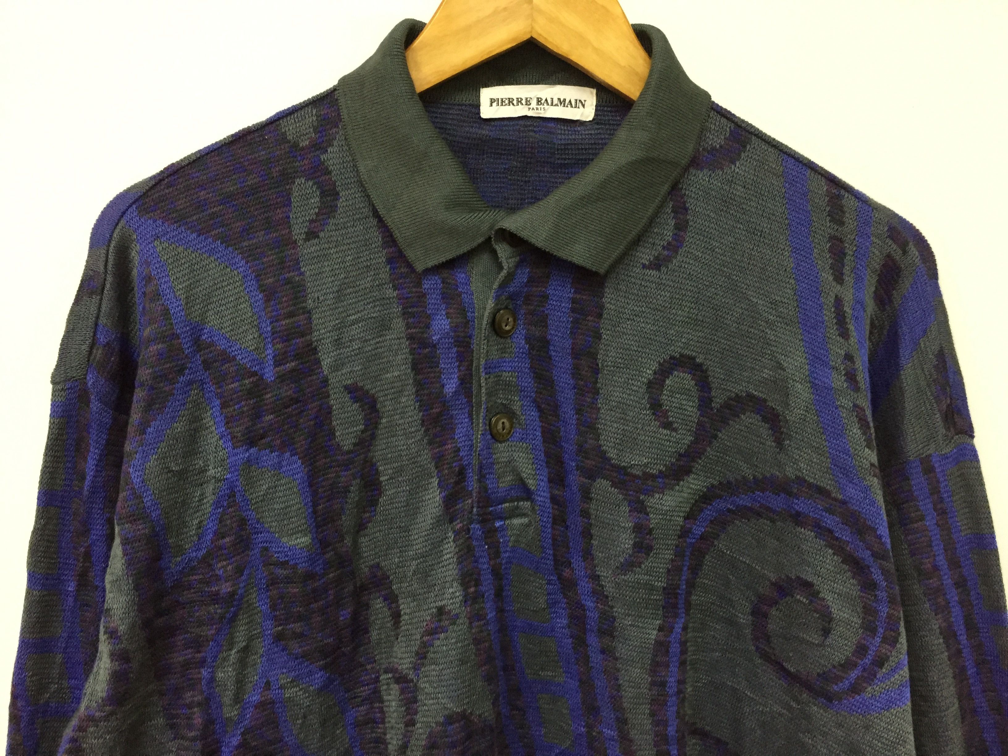 Balmain × Pierre Balmain 90's BALMAIN Googi Abstract Knit Size US L / EU 52-54 / 3 - 3 Thumbnail