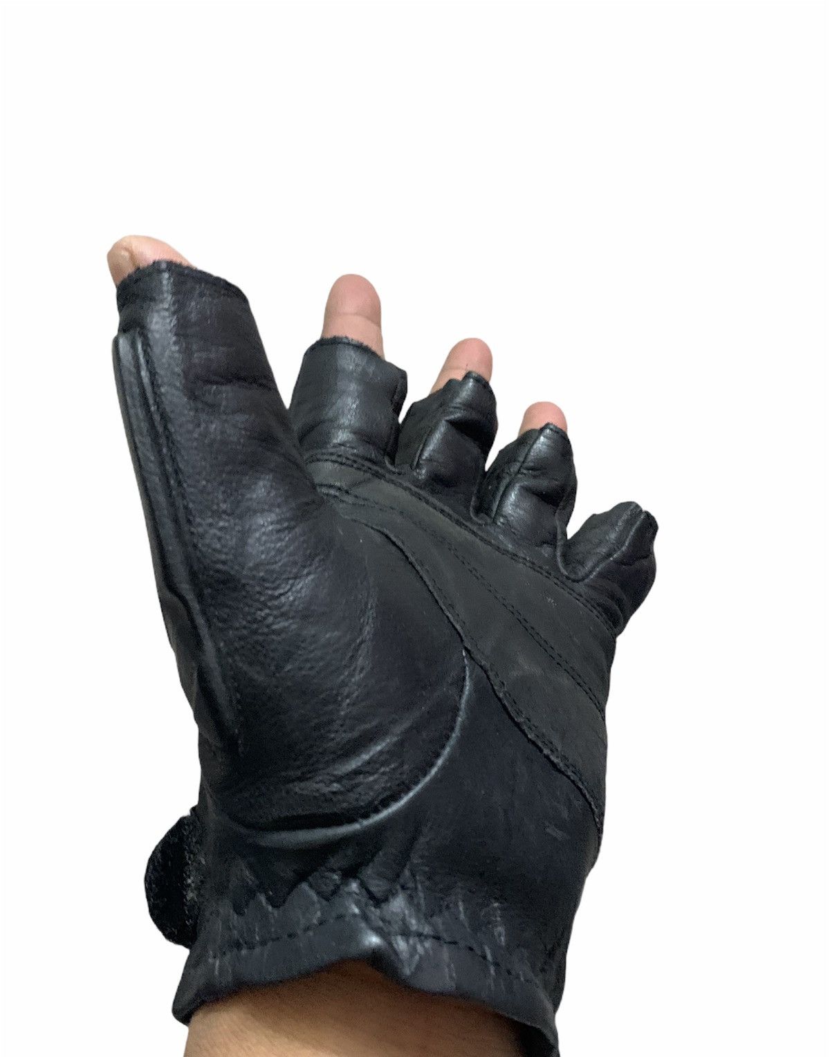 Genuine Leather × Harley Davidson × Vintage Motor Harley Davidson Cycles Leather Glove ( Only Left ) Size ONE SIZE - 4 Thumbnail