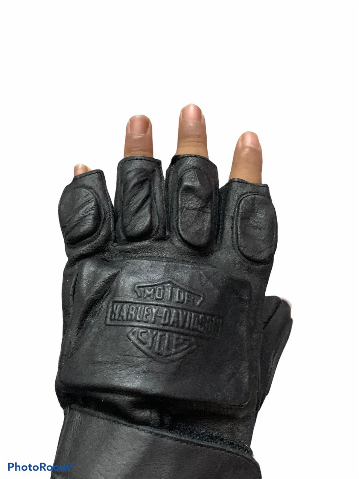 Genuine Leather × Harley Davidson × Vintage Motor Harley Davidson Cycles Leather Glove ( Only Left ) Size ONE SIZE - 2 Thumbnail