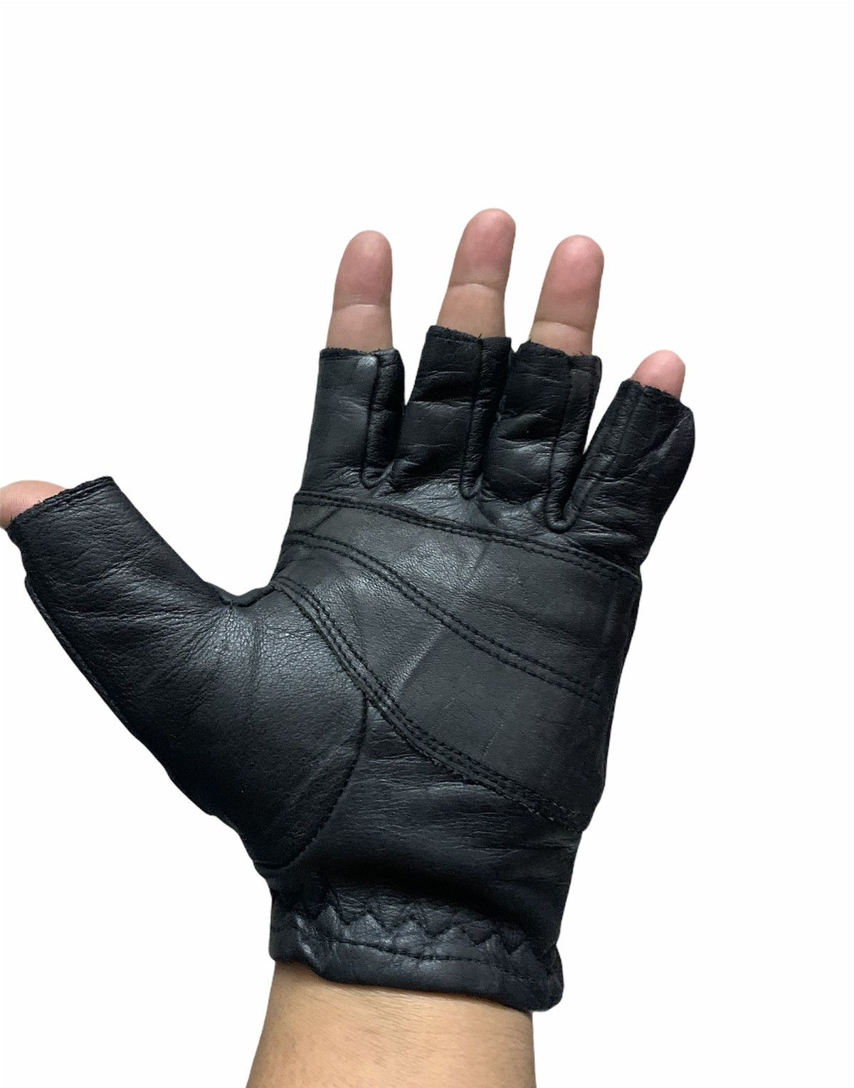 Genuine Leather × Harley Davidson × Vintage Motor Harley Davidson Cycles Leather Glove ( Only Left ) Size ONE SIZE - 3 Thumbnail
