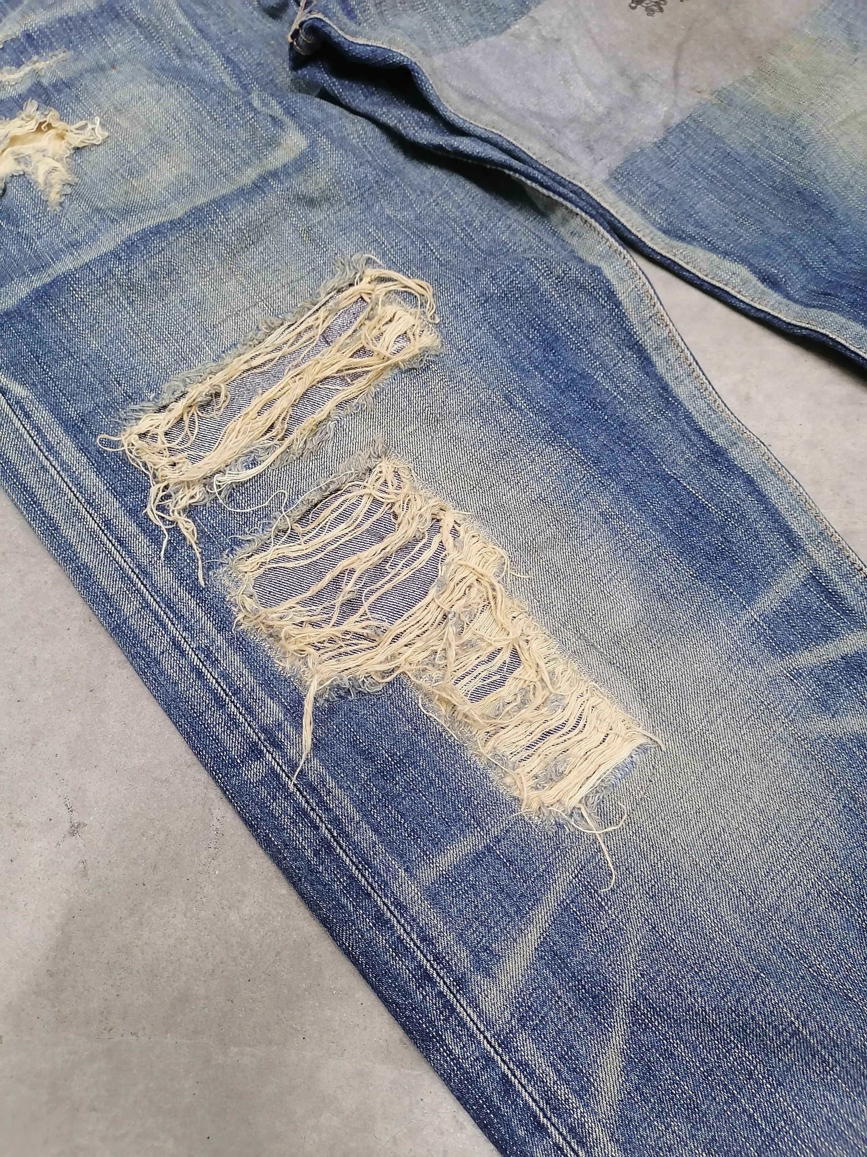 Japanese Brand Edwin Burilio Divino Rip Sedi Distressed Denim Pant Size US 36 / EU 52 - 8 Thumbnail