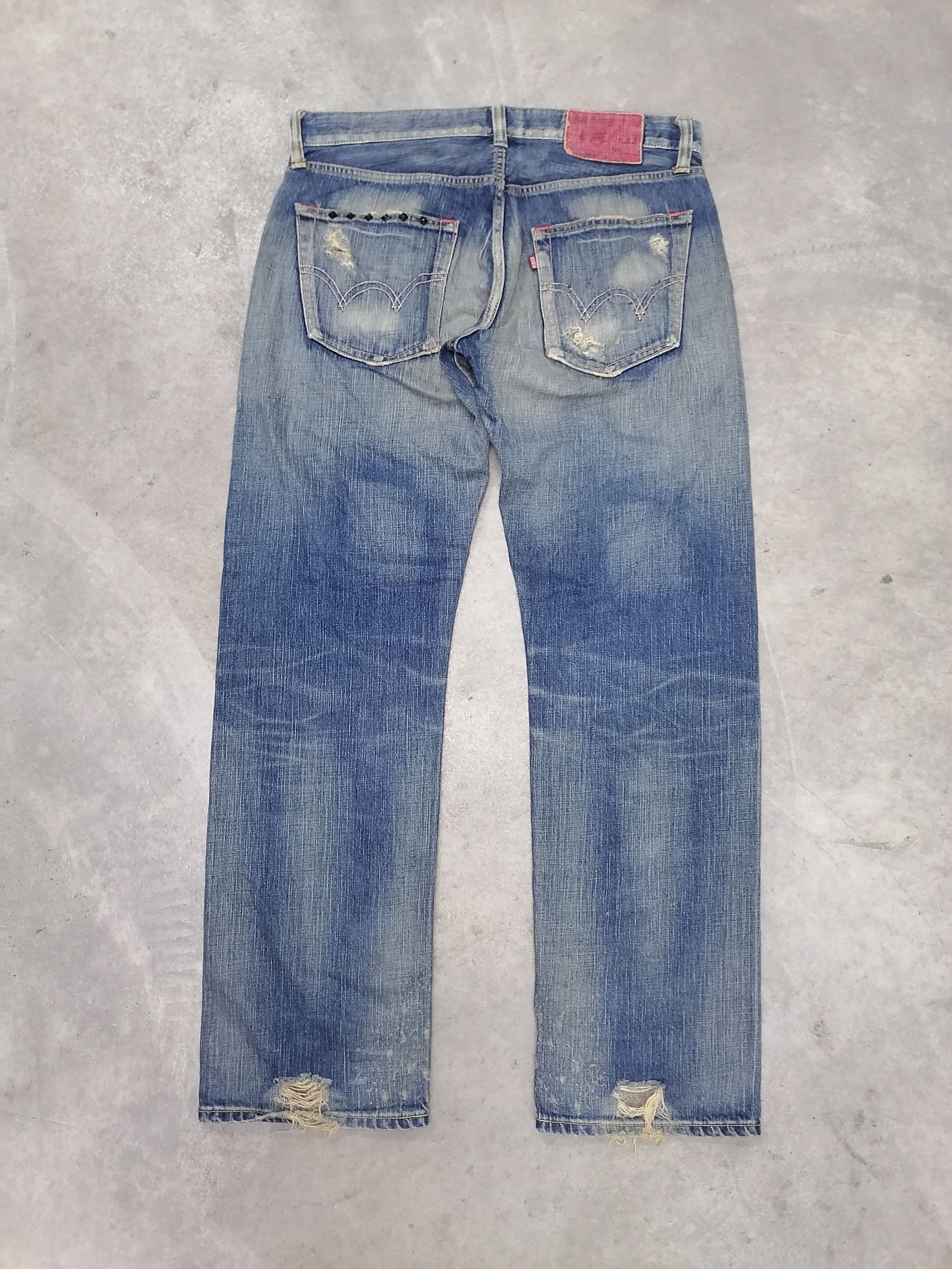 Japanese Brand Edwin Burilio Divino Rip Sedi Distressed Denim Pant Size US 36 / EU 52 - 12 Thumbnail