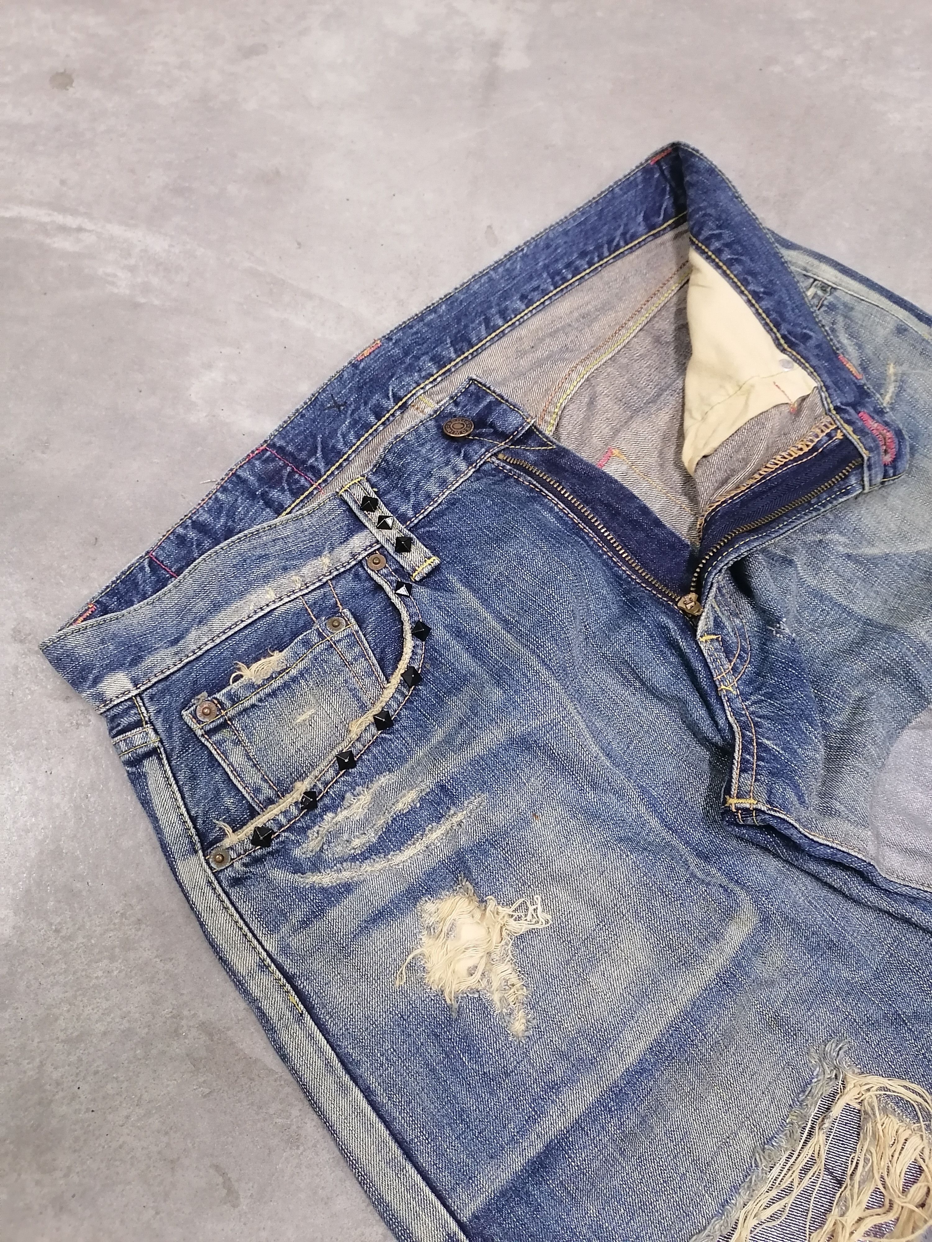 Japanese Brand Edwin Burilio Divino Rip Sedi Distressed Denim Pant Size US 36 / EU 52 - 10 Thumbnail