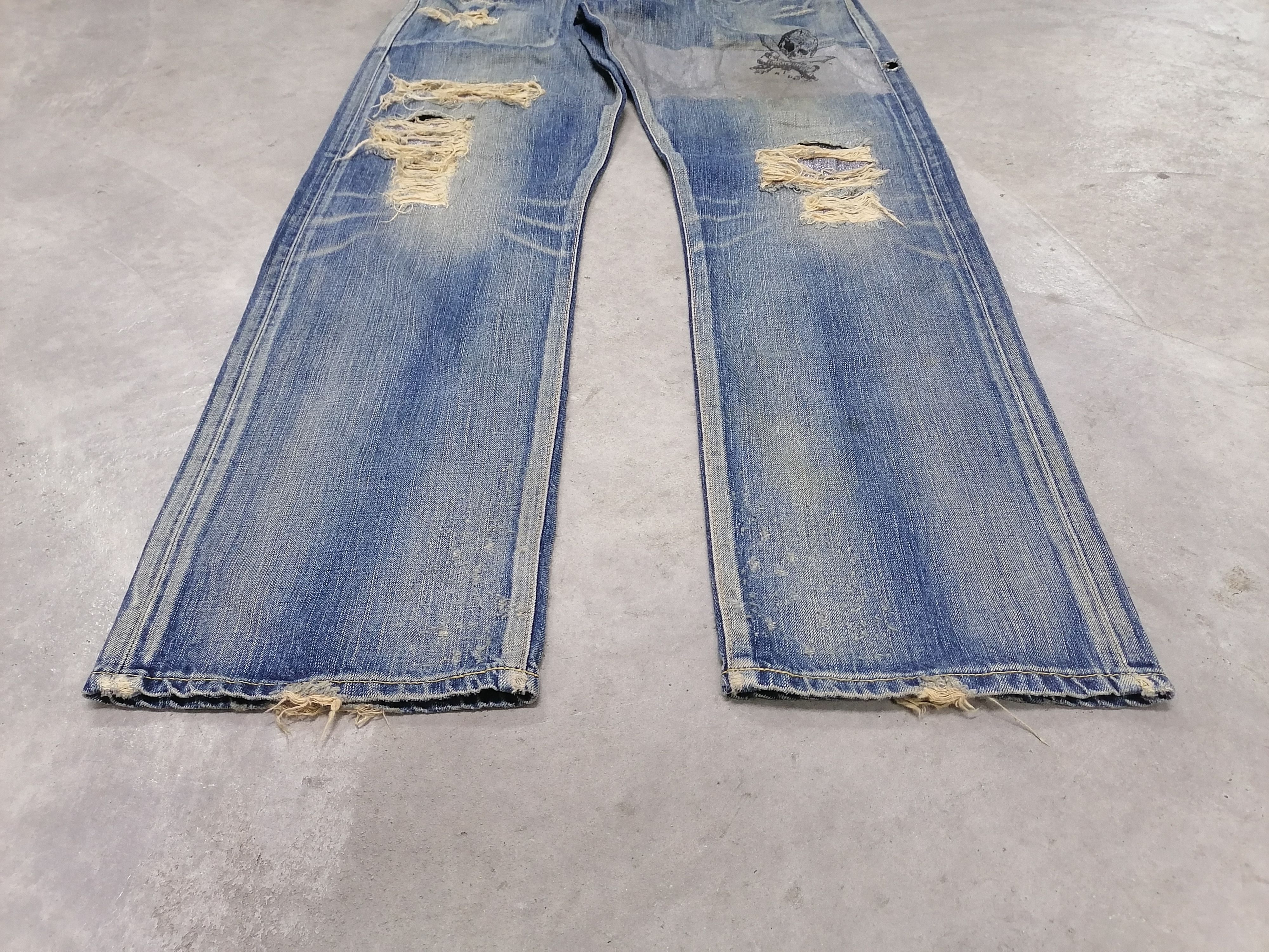 Japanese Brand Edwin Burilio Divino Rip Sedi Distressed Denim Pant Size US 36 / EU 52 - 3 Thumbnail