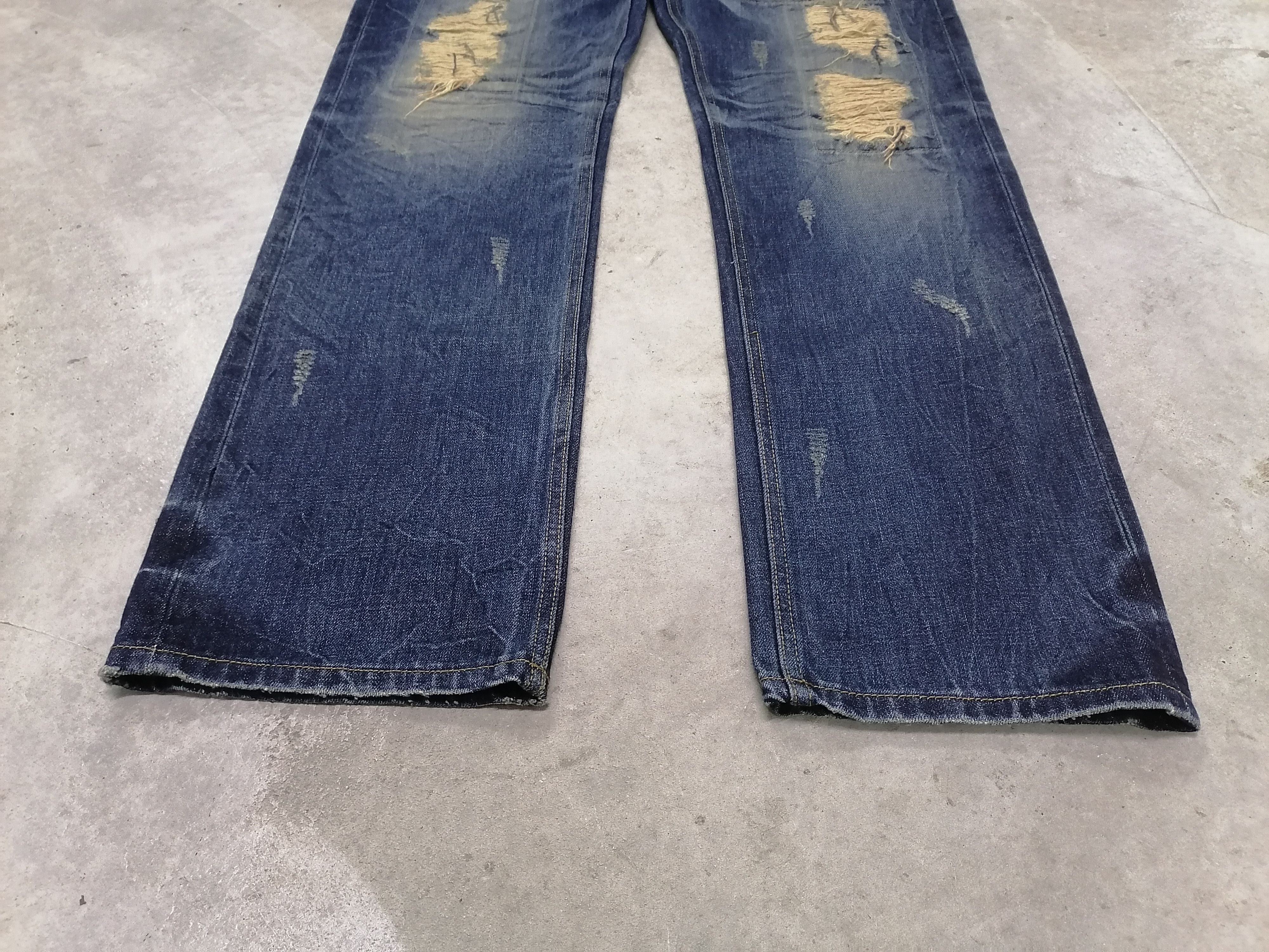 Japanese Brand × Vintage Sickkk🔥DPSR Patchwork Rip Distressed Denim Pants⚡⚡⚡ Size US 36 / EU 52 - 3 Thumbnail
