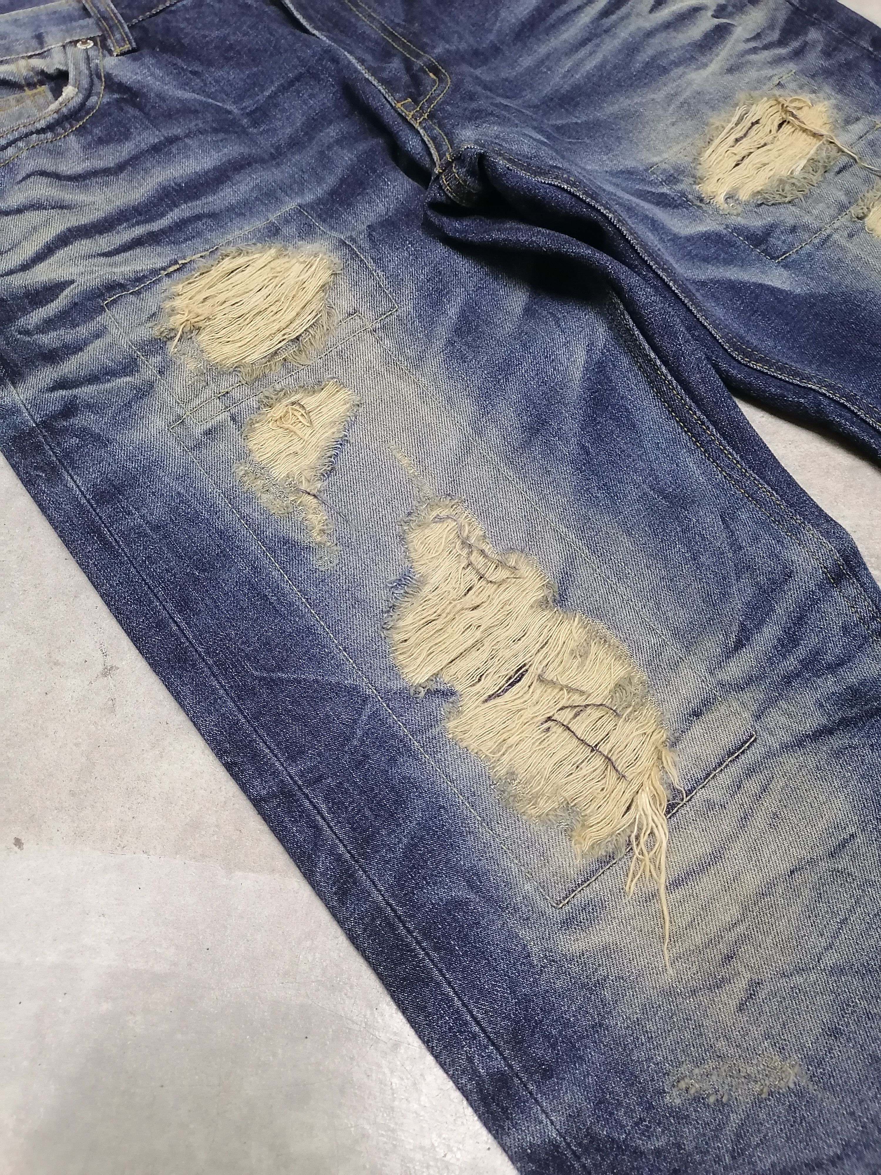 Japanese Brand × Vintage Sickkk🔥DPSR Patchwork Rip Distressed Denim Pants⚡⚡⚡ Size US 36 / EU 52 - 6 Thumbnail