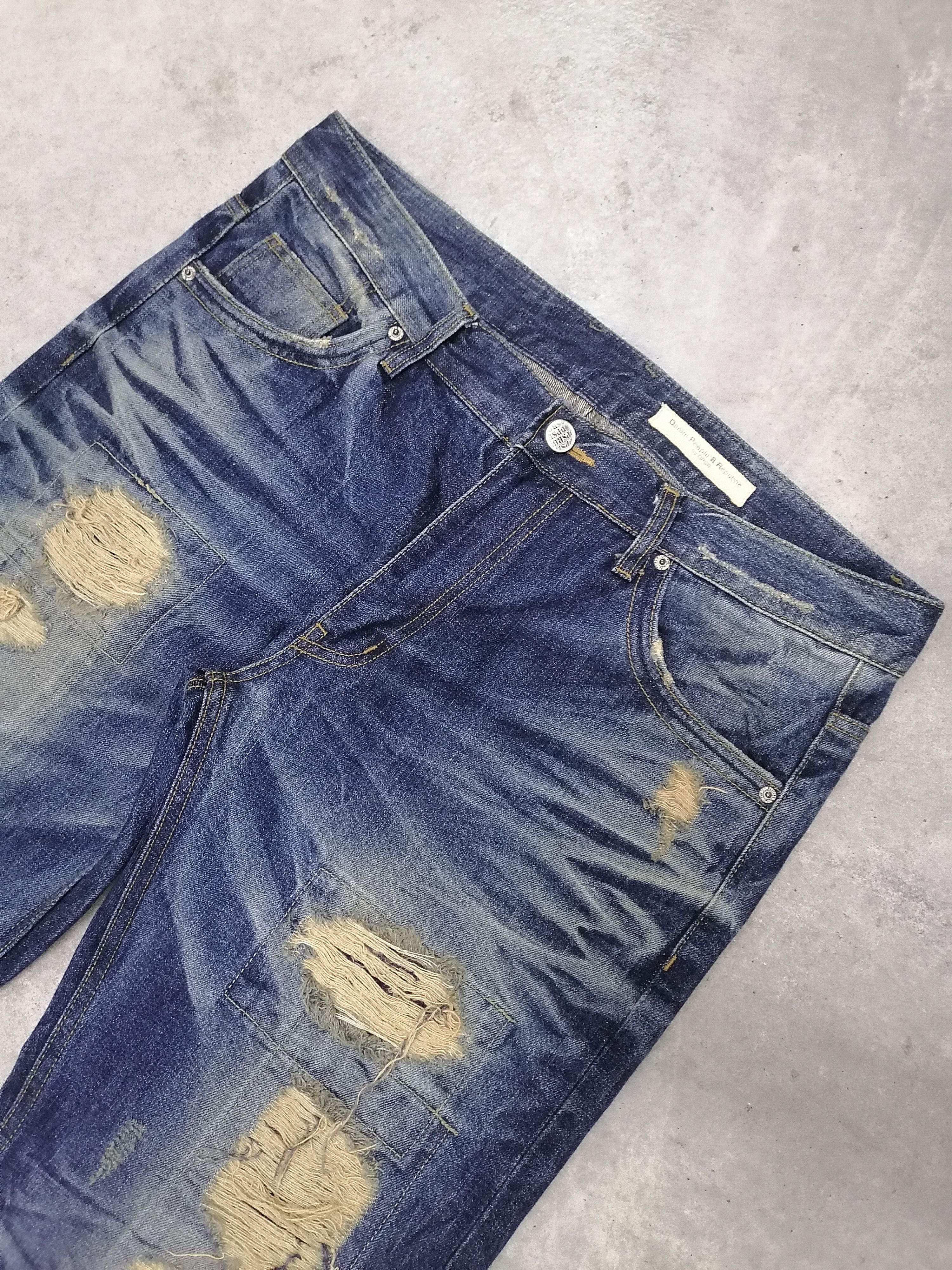 Japanese Brand × Vintage Sickkk🔥DPSR Patchwork Rip Distressed Denim Pants⚡⚡⚡ Size US 36 / EU 52 - 5 Thumbnail