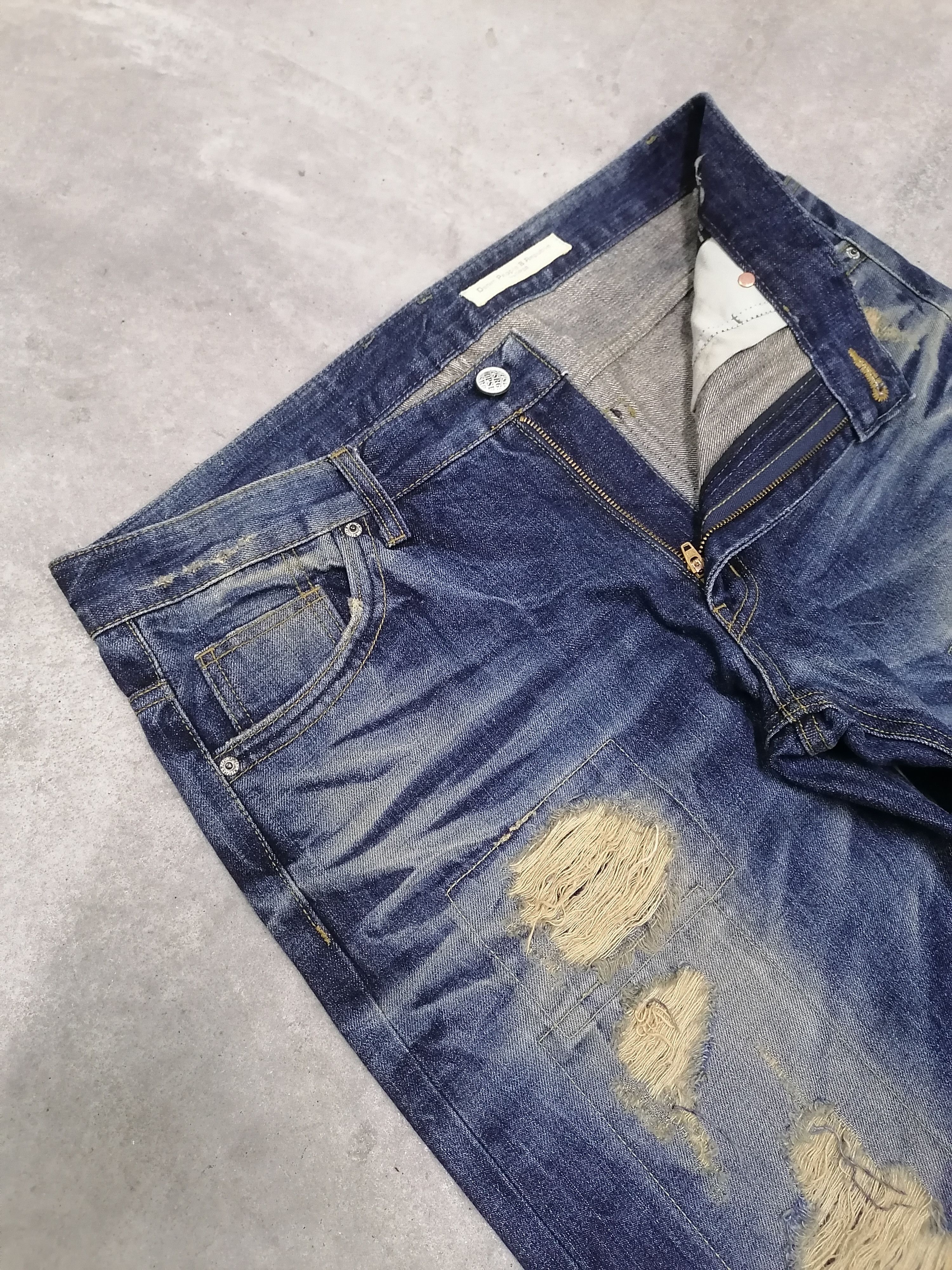 Japanese Brand × Vintage Sickkk🔥DPSR Patchwork Rip Distressed Denim Pants⚡⚡⚡ Size US 36 / EU 52 - 7 Thumbnail