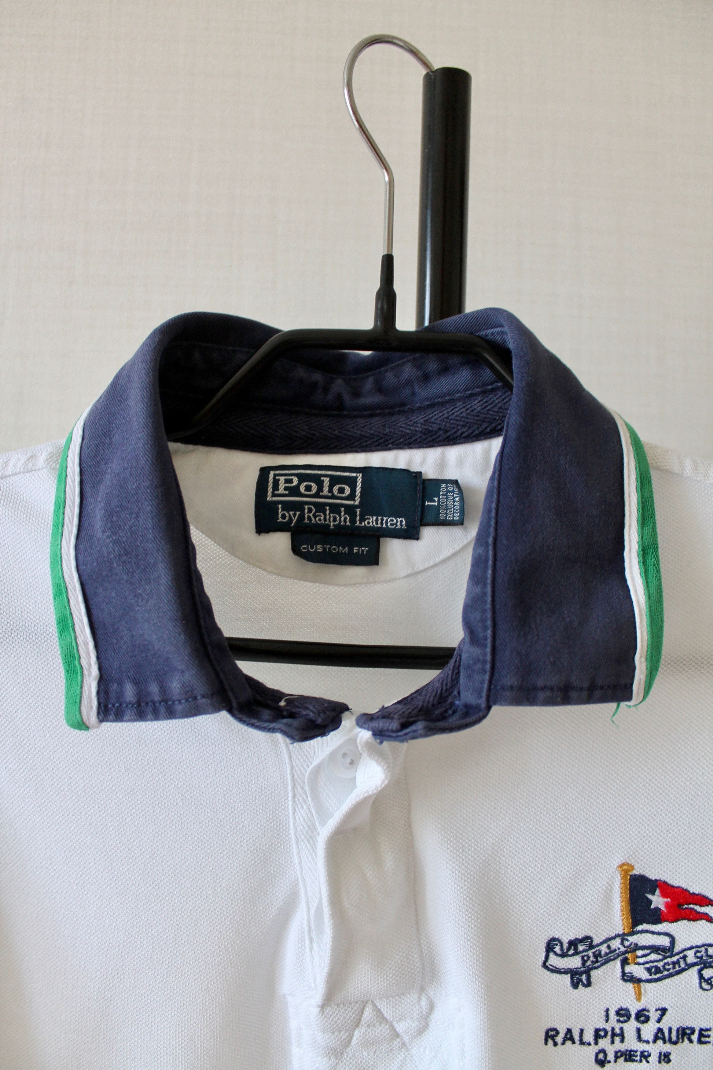 Polo Ralph Lauren × Ralph Lauren × Vintage Polo Ralph Lauren Yacht CLub 1967 Q. Pier 18 Flag Shirt Size US L / EU 52-54 / 3 - 3 Thumbnail