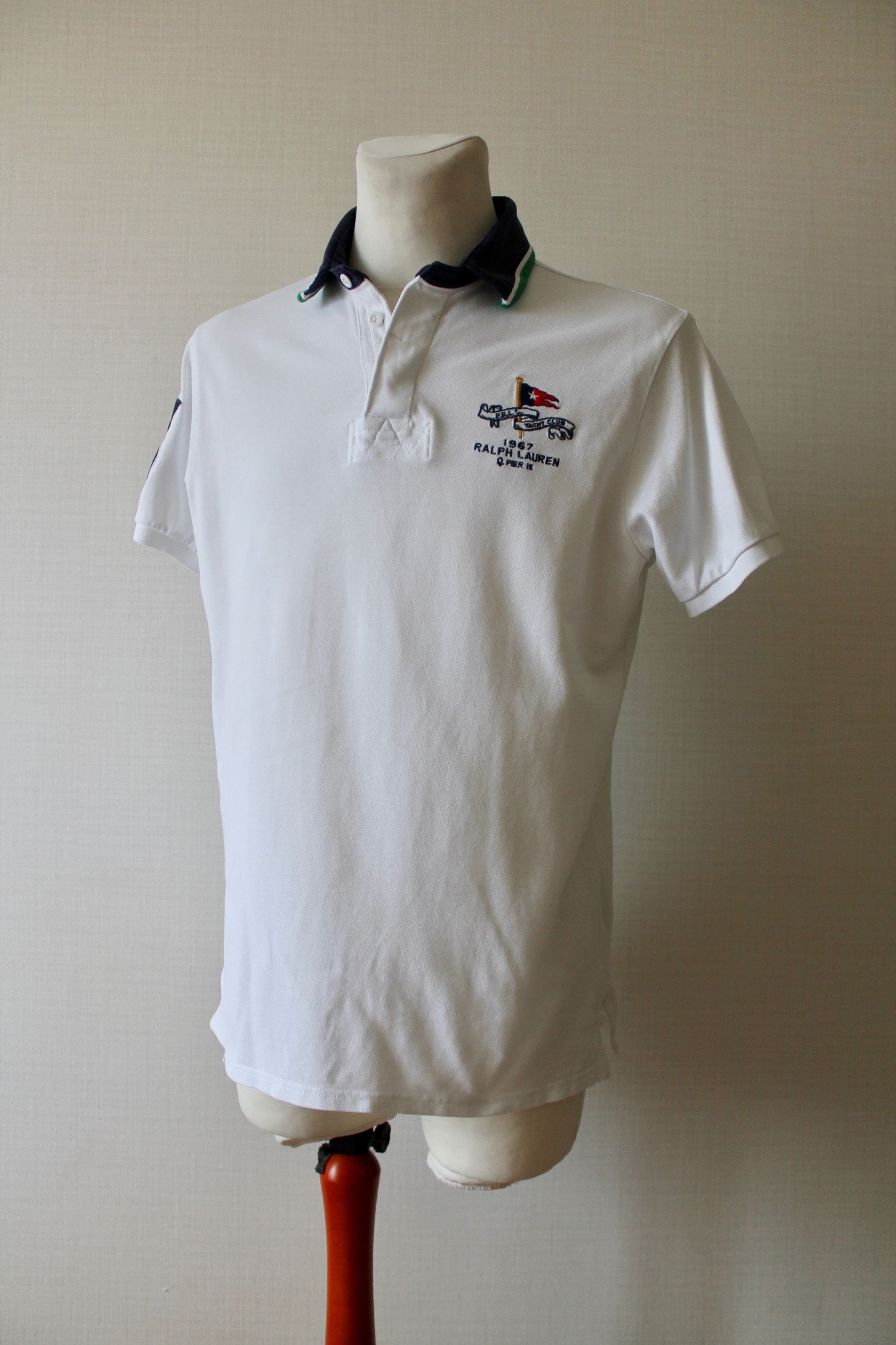 Polo Ralph Lauren × Ralph Lauren × Vintage Polo Ralph Lauren Yacht CLub 1967 Q. Pier 18 Flag Shirt Size US L / EU 52-54 / 3 - 8 Thumbnail