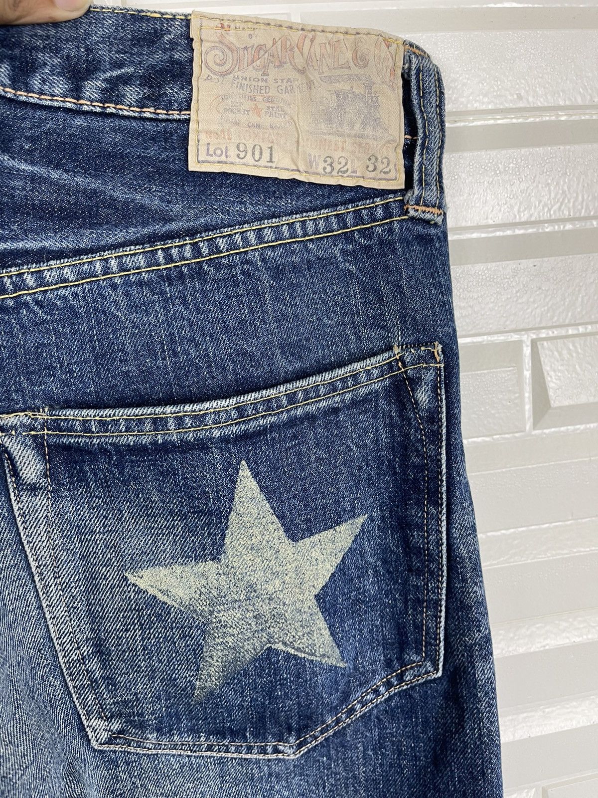 Sugar Cane × Vintage ❌SUMMER SALE❌Vtg Distressed Jeans SUGAR CANE Lot901 Selvedge Size US 32 / EU 48 - 3 Thumbnail
