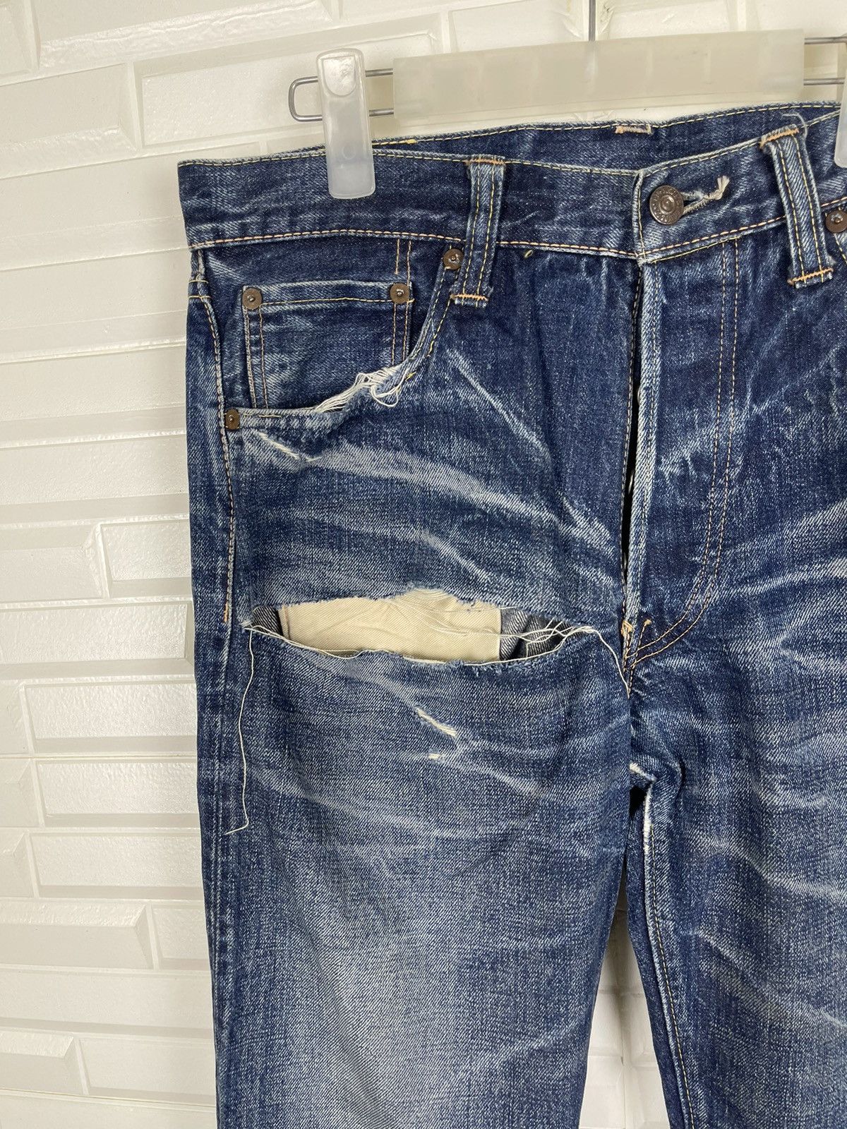 Sugar Cane × Vintage ❌SUMMER SALE❌Vtg Distressed Jeans SUGAR CANE Lot901 Selvedge Size US 32 / EU 48 - 6 Thumbnail