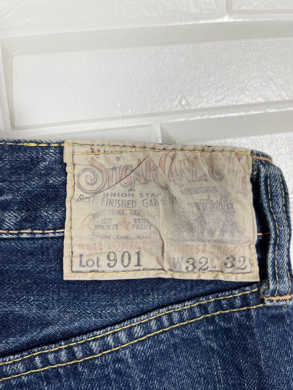 Sugar Cane × Vintage ❌SUMMER SALE❌Vtg Distressed Jeans SUGAR CANE Lot901 Selvedge Size US 32 / EU 48 - 7 Thumbnail