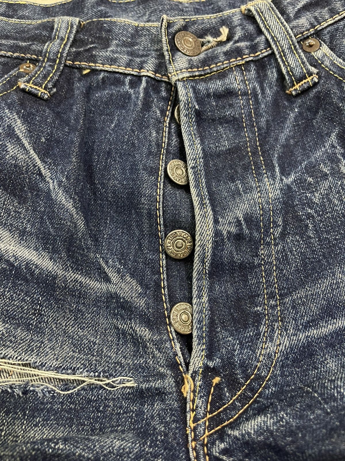 Sugar Cane × Vintage ❌SUMMER SALE❌Vtg Distressed Jeans SUGAR CANE Lot901 Selvedge Size US 32 / EU 48 - 5 Thumbnail