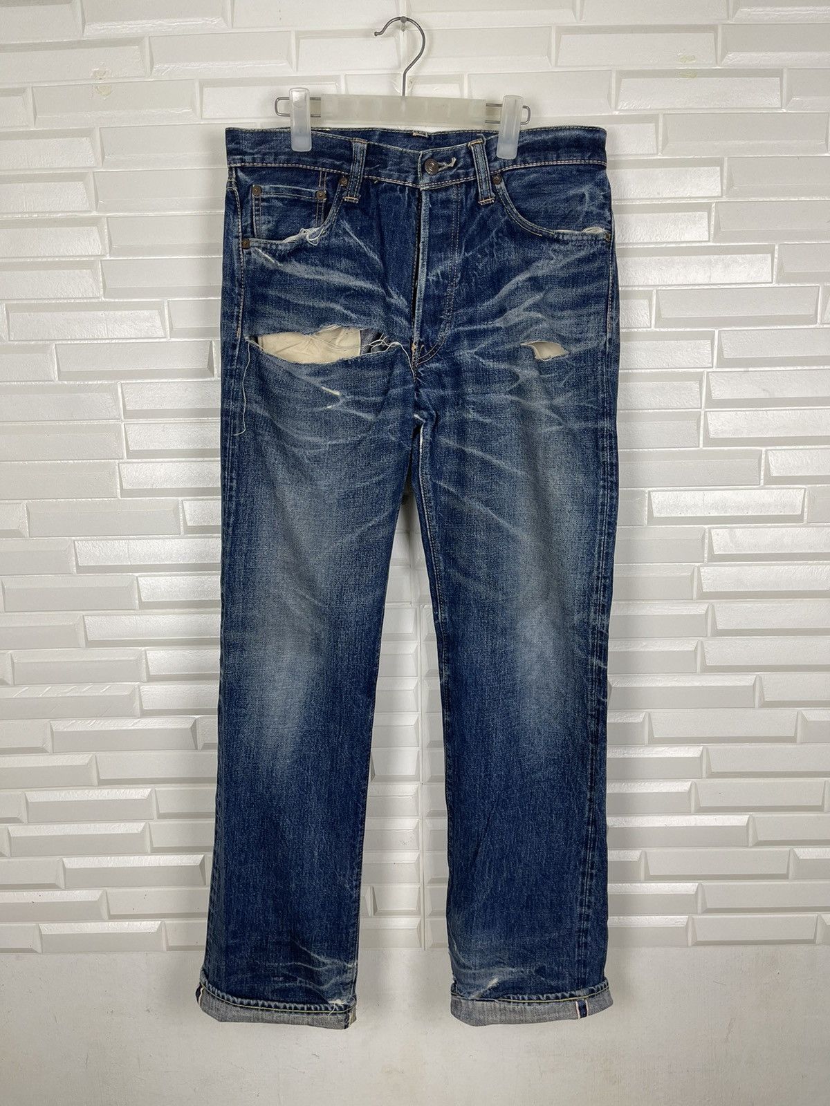 Sugar Cane × Vintage ❌SUMMER SALE❌Vtg Distressed Jeans SUGAR CANE Lot901 Selvedge Size US 32 / EU 48 - 13 Thumbnail