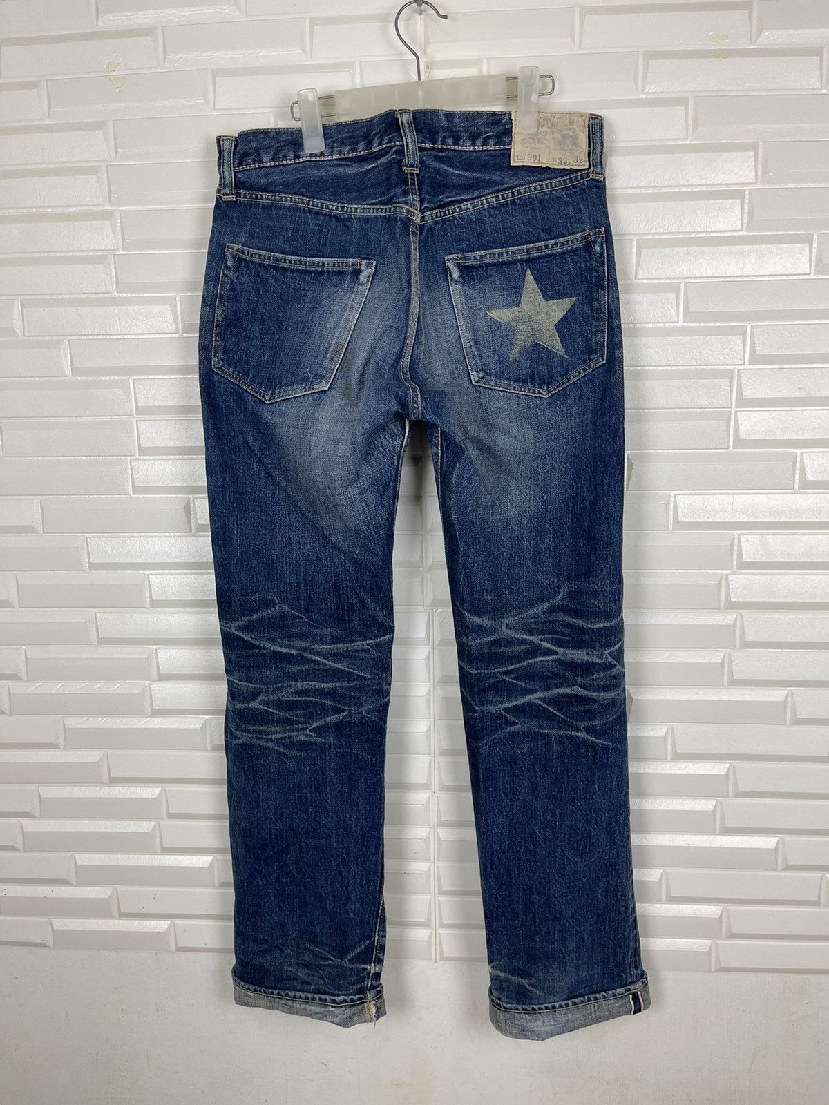 Sugar Cane × Vintage ❌SUMMER SALE❌Vtg Distressed Jeans SUGAR CANE Lot901 Selvedge Size US 32 / EU 48 - 1 Thumbnail