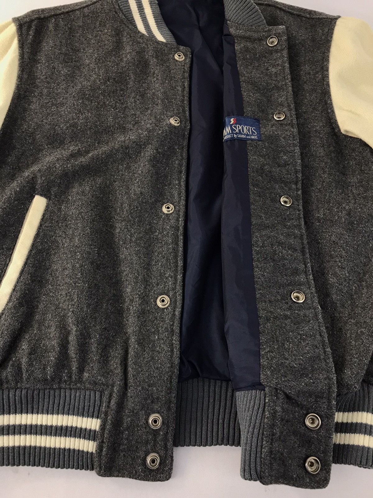 Japanese Brand Vintage Varsity Jacket Sam Sport Distressed Snap Button Size US M / EU 48-50 / 2 - 9 Thumbnail