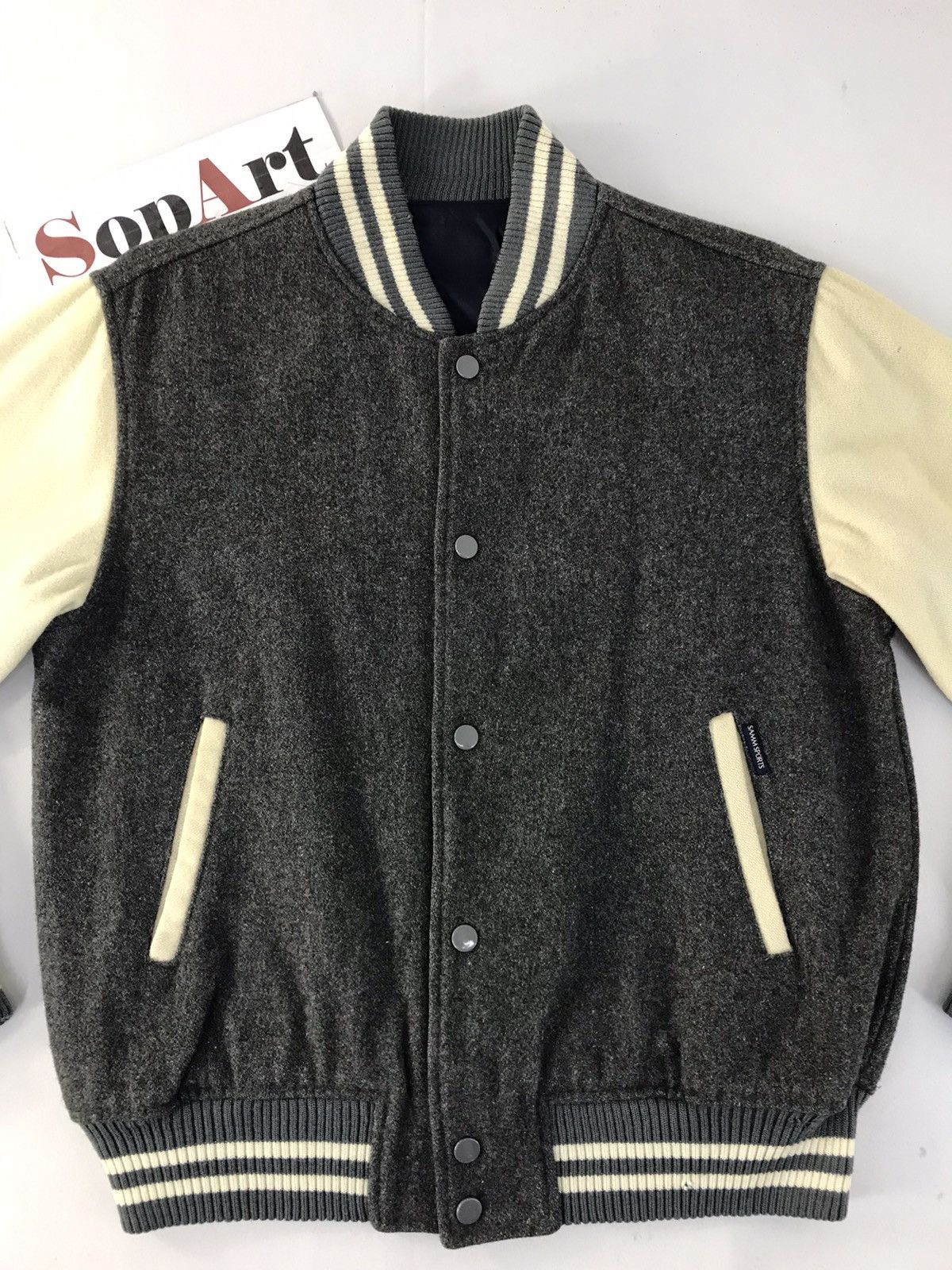 Japanese Brand Vintage Varsity Jacket Sam Sport Distressed Snap Button Size US M / EU 48-50 / 2 - 3 Thumbnail