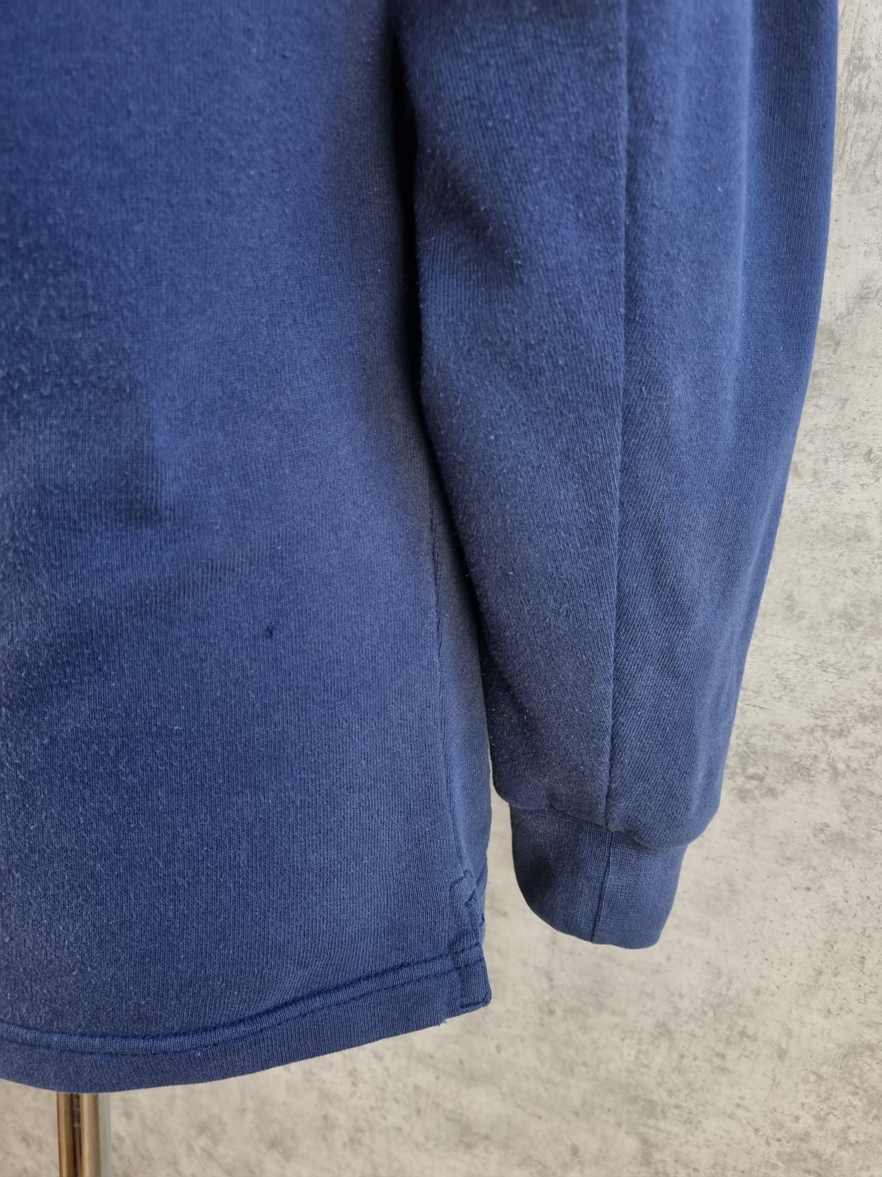 Nike × Vintage 90s Vintage NIKE Thrashed Half Zip Faded Navy Sweatshirt Size US S / EU 44-46 / 1 - 11 Thumbnail
