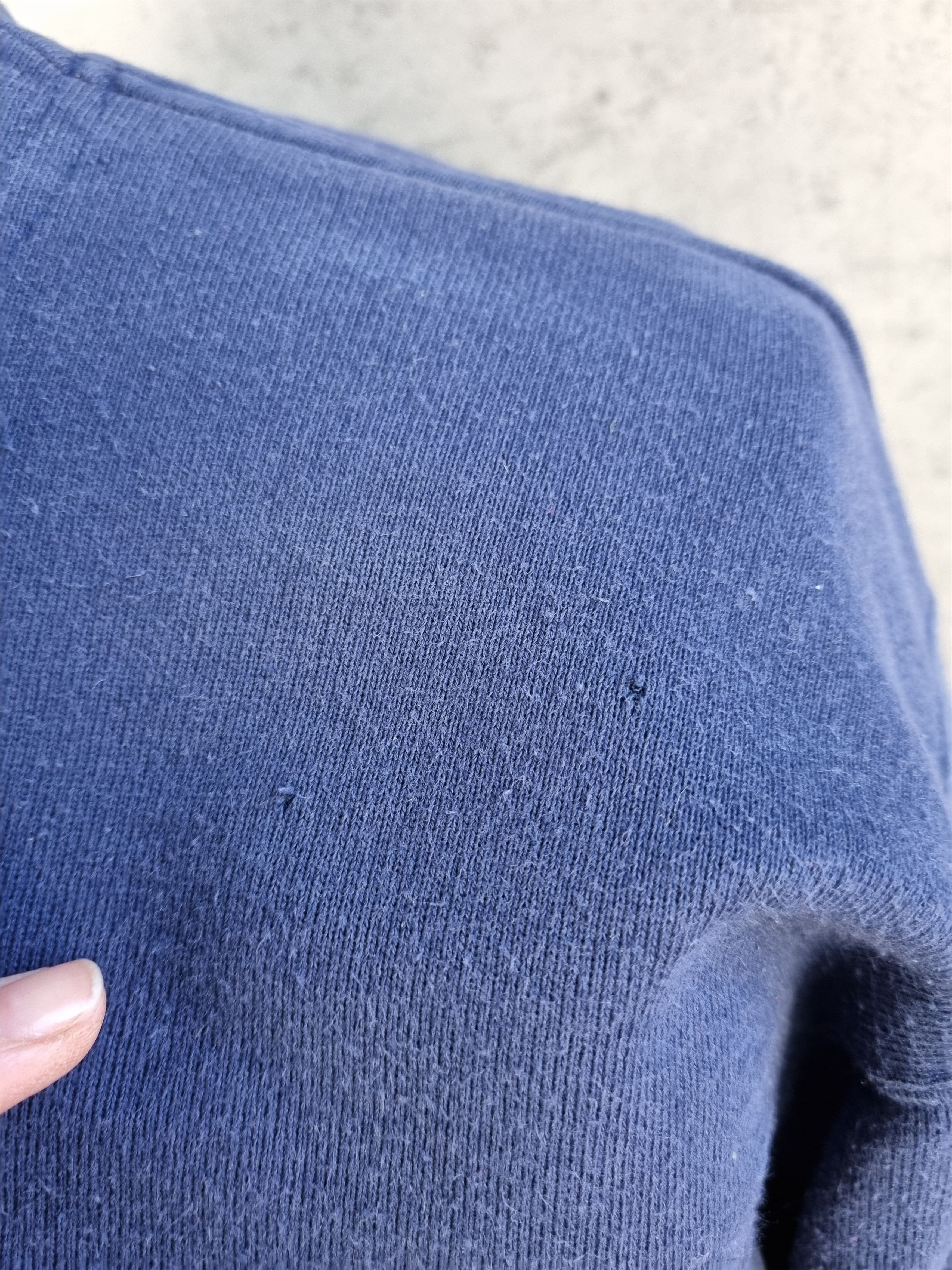 Nike × Vintage 90s Vintage NIKE Thrashed Half Zip Faded Navy Sweatshirt Size US S / EU 44-46 / 1 - 13 Thumbnail
