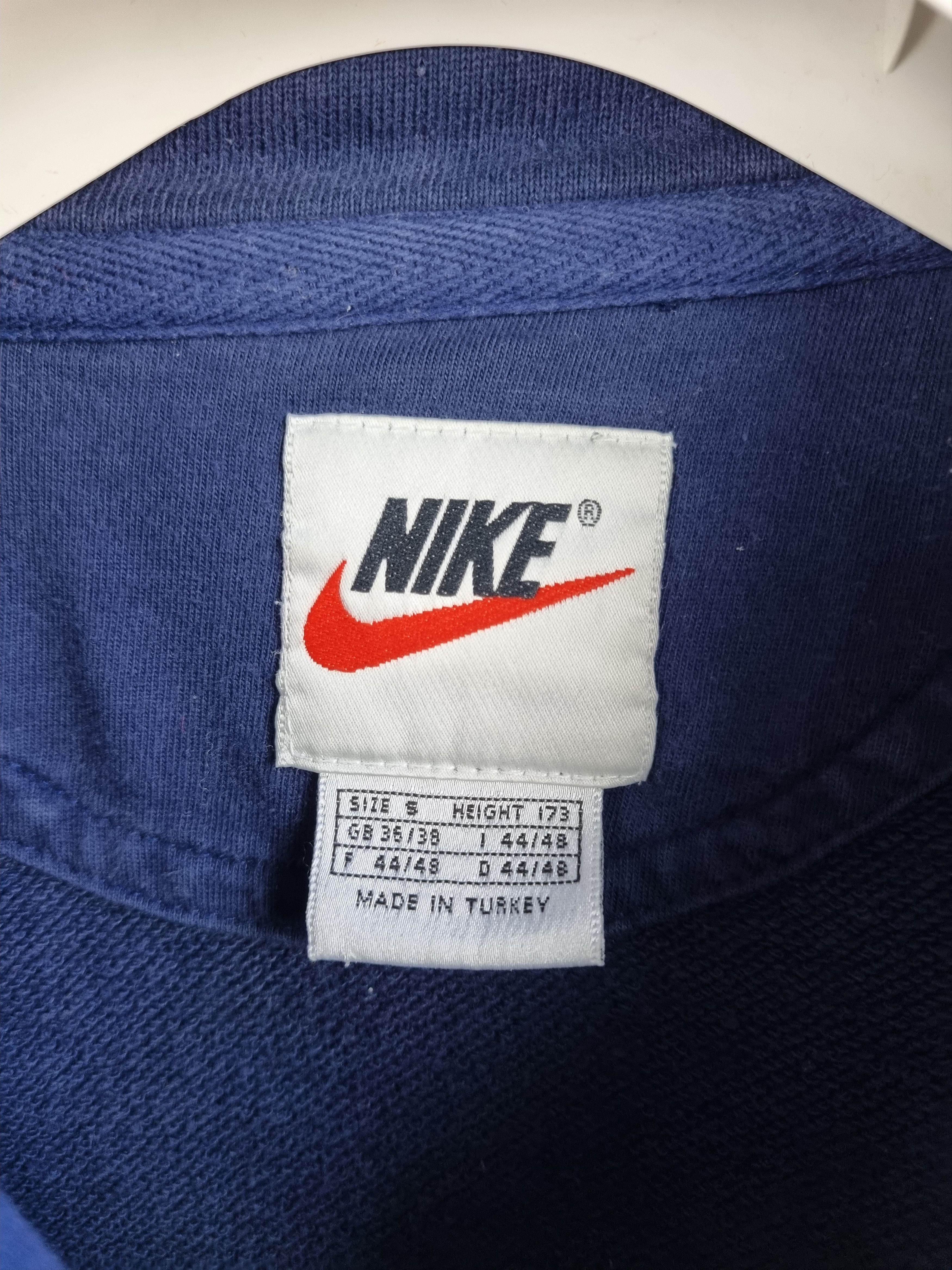 Nike × Vintage 90s Vintage NIKE Thrashed Half Zip Faded Navy Sweatshirt Size US S / EU 44-46 / 1 - 8 Thumbnail