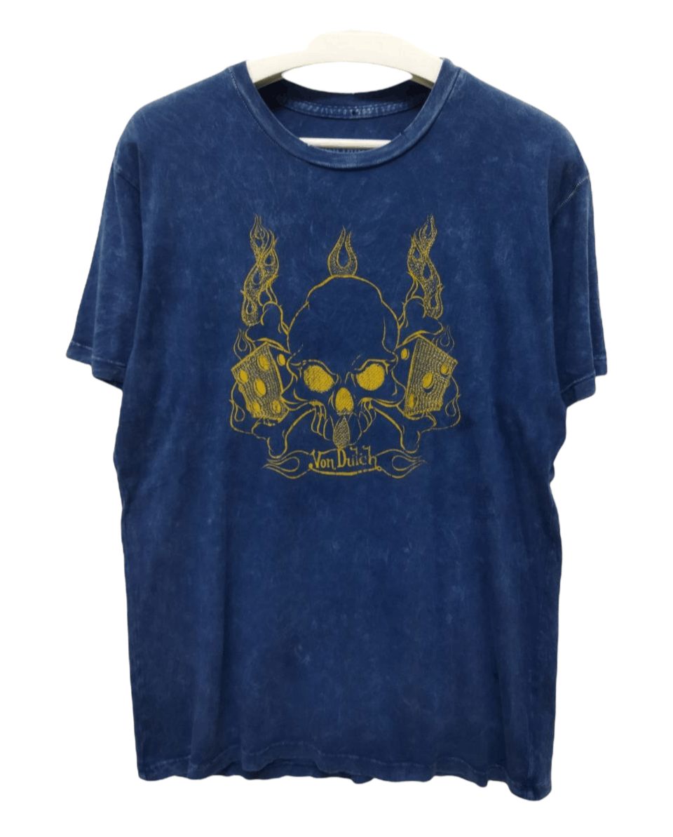 Von Dutch Von Dutch Skull Acid Wash Distressed Tshirt Size US L / EU 52-54 / 3 - 1 Thumbnail