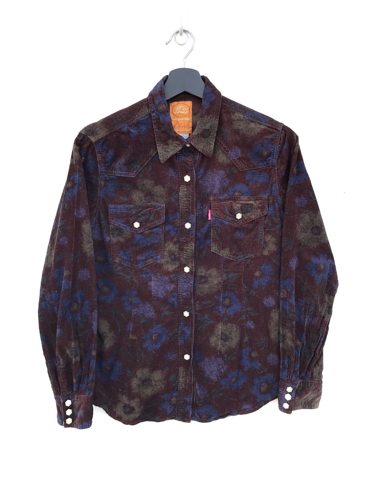 Designer Made in France Liberto Corduroy Button Diamond Shirts Size US XXS / EU 40 - 1 Thumbnail