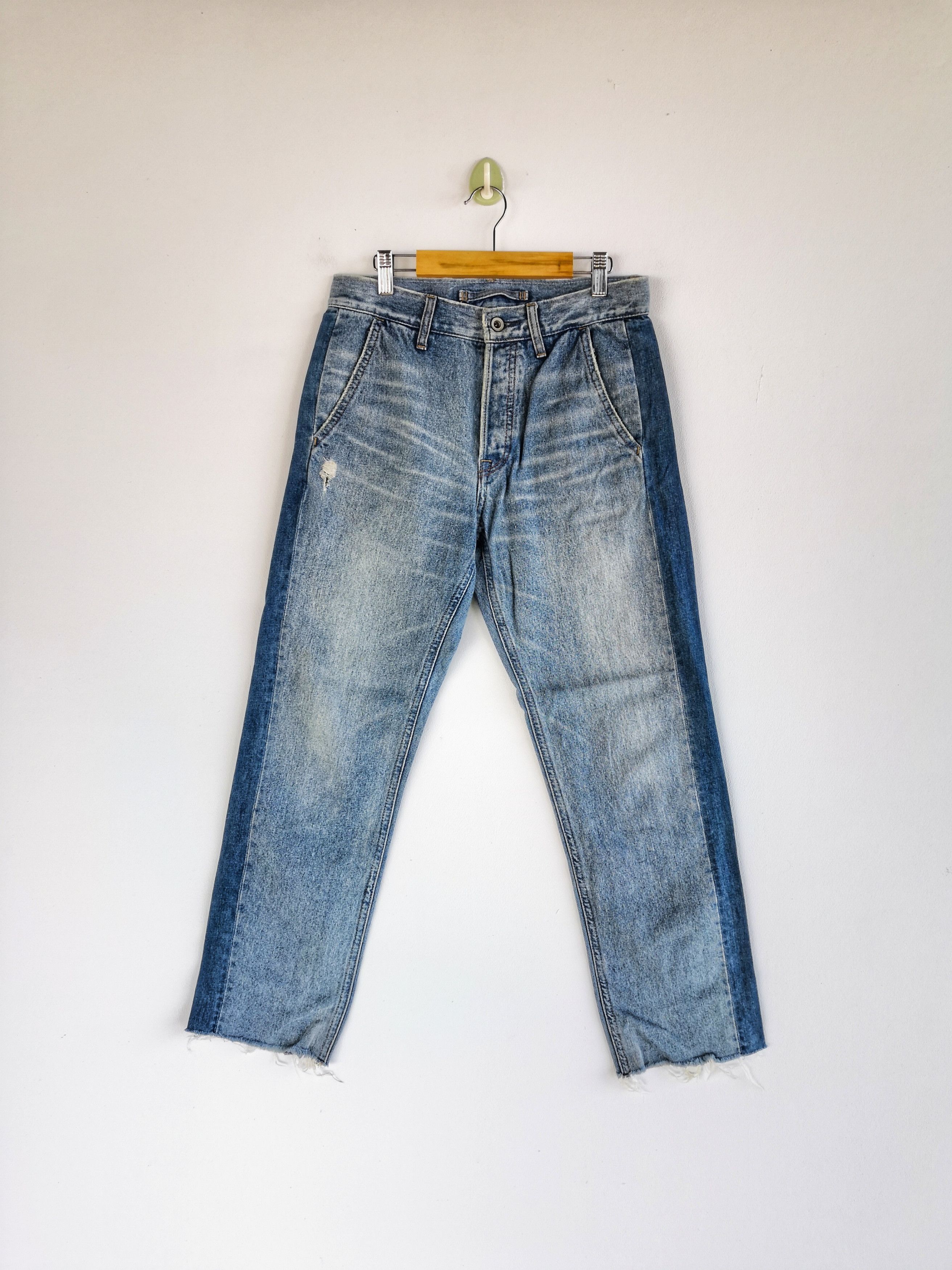 Japanese Brand Goanimes Jeans Japanese Side Taper Denim Distressed Pants Size 26" / US 2 / IT 38 - 1 Thumbnail