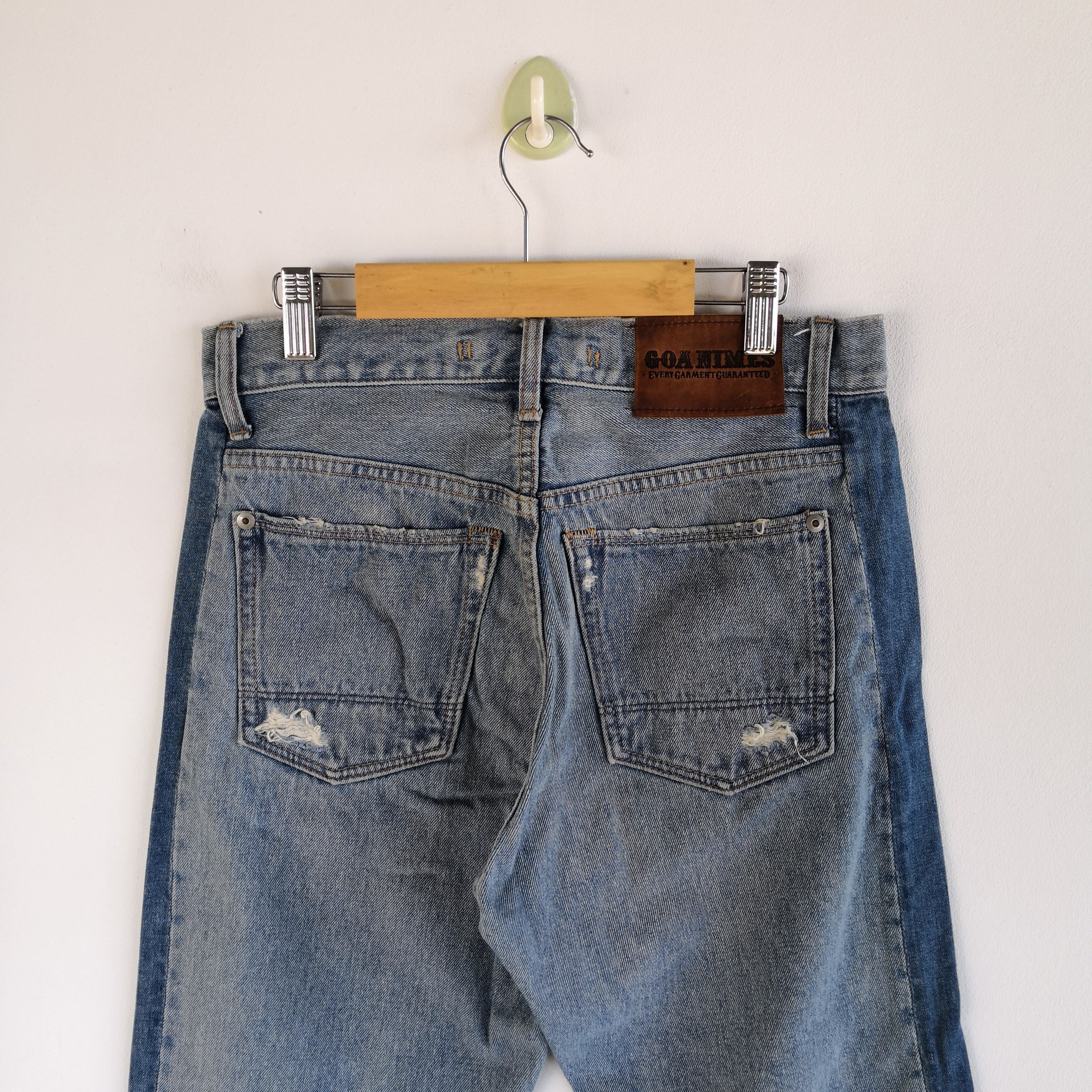 Japanese Brand Goanimes Jeans Japanese Side Taper Denim Distressed Pants Size 26" / US 2 / IT 38 - 4 Thumbnail