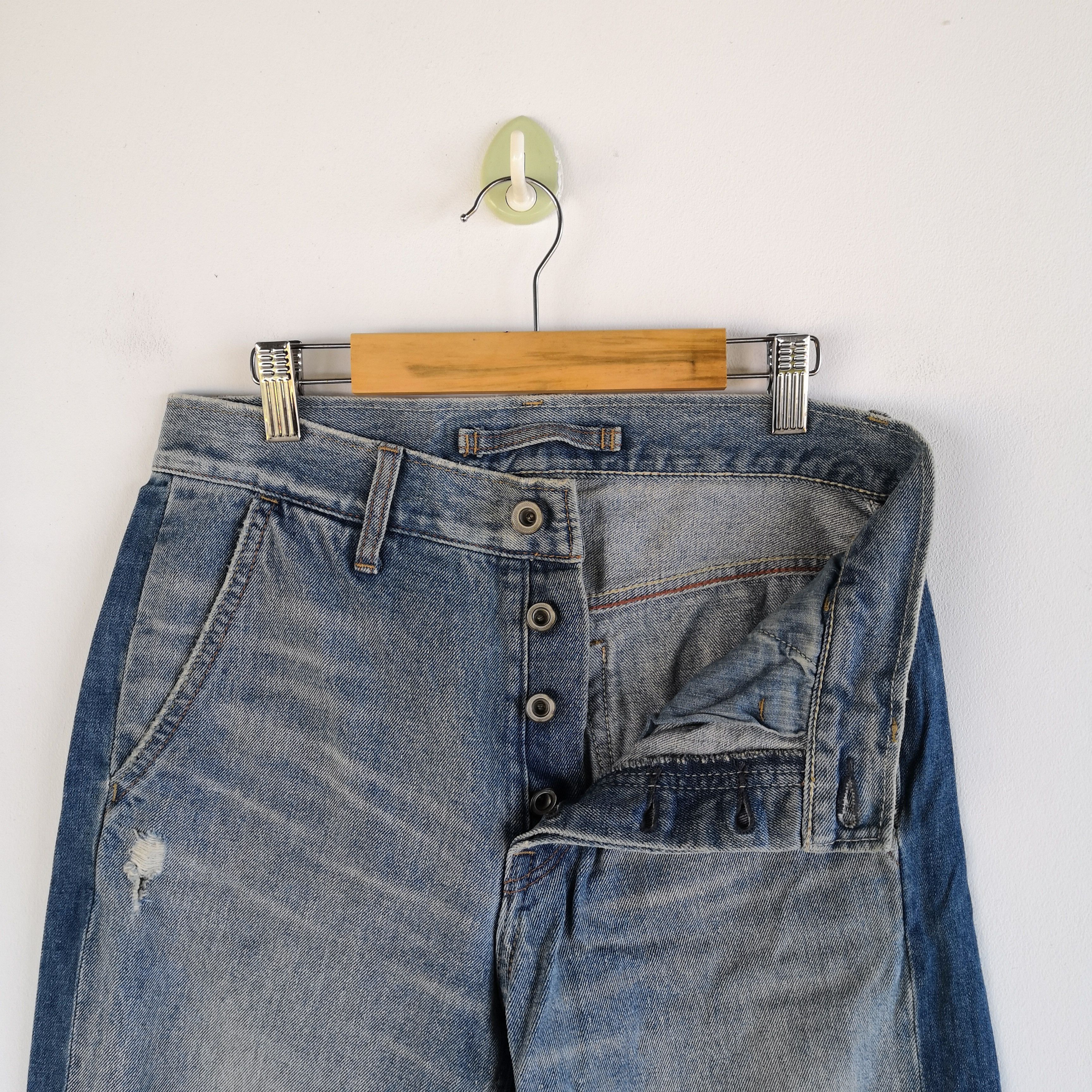 Japanese Brand Goanimes Jeans Japanese Side Taper Denim Distressed Pants Size 26" / US 2 / IT 38 - 7 Thumbnail