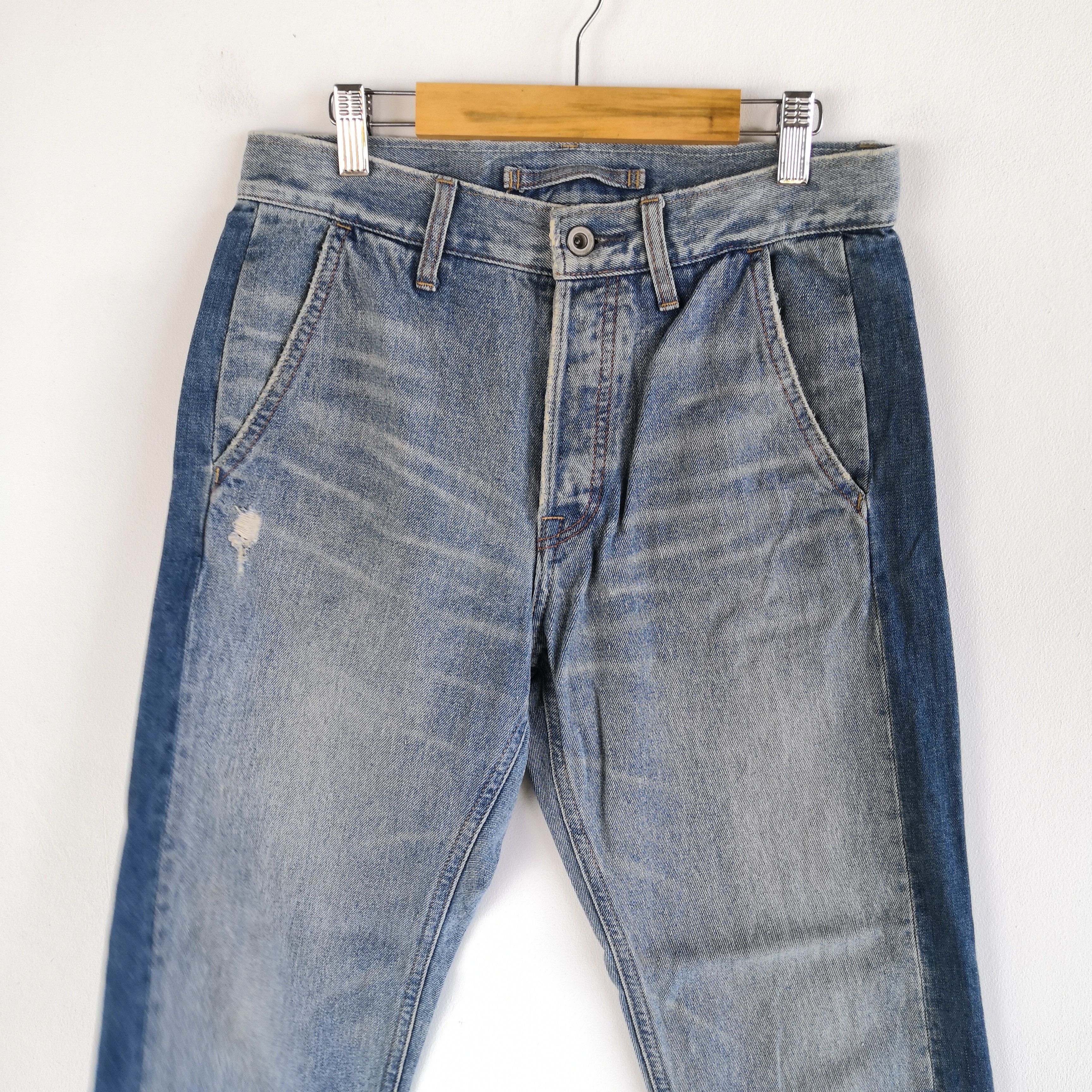 Japanese Brand Goanimes Jeans Japanese Side Taper Denim Distressed Pants Size 26" / US 2 / IT 38 - 3 Thumbnail
