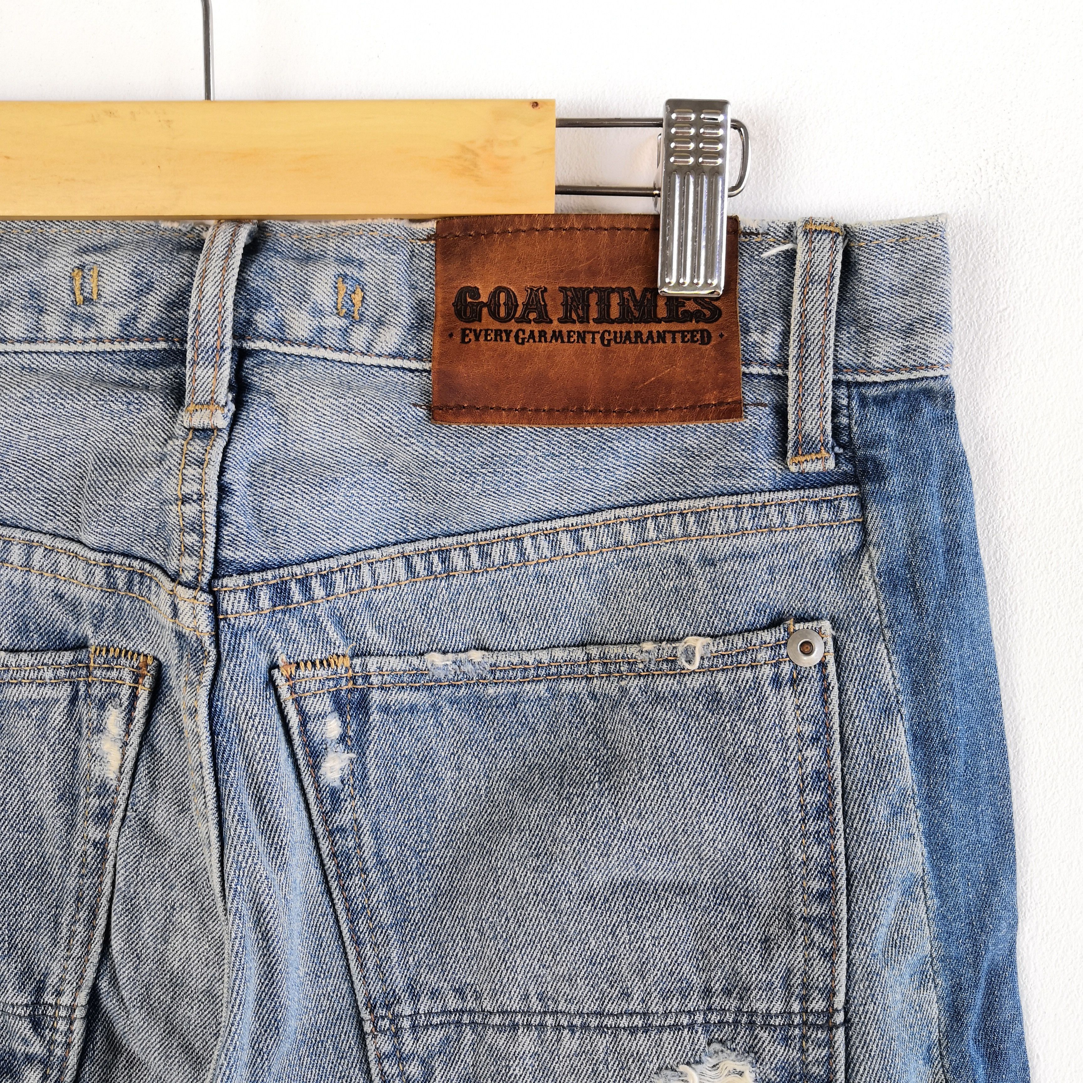 Japanese Brand Goanimes Jeans Japanese Side Taper Denim Distressed Pants Size 26" / US 2 / IT 38 - 9 Thumbnail