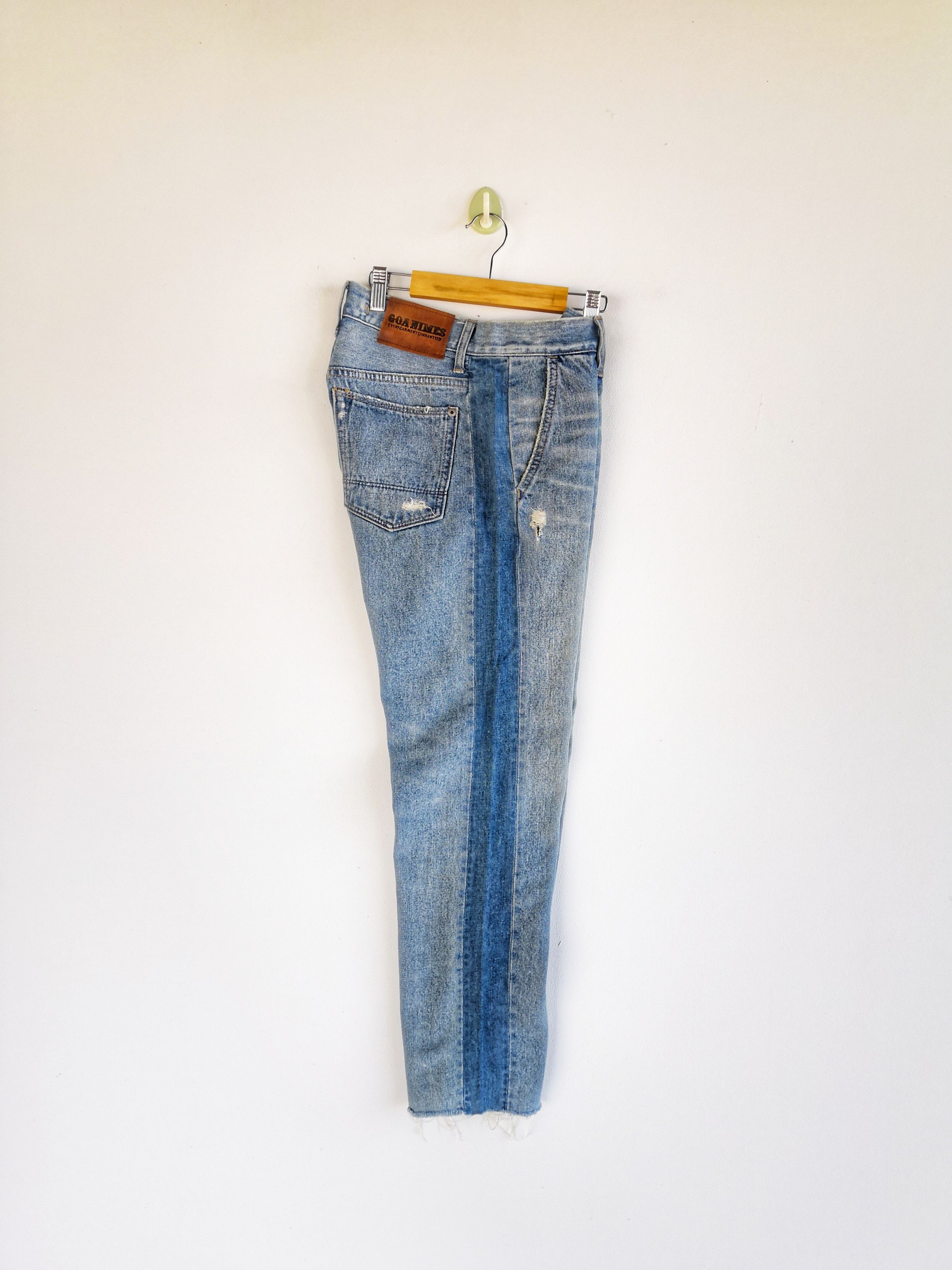 Japanese Brand Goanimes Jeans Japanese Side Taper Denim Distressed Pants Size 26" / US 2 / IT 38 - 8 Thumbnail